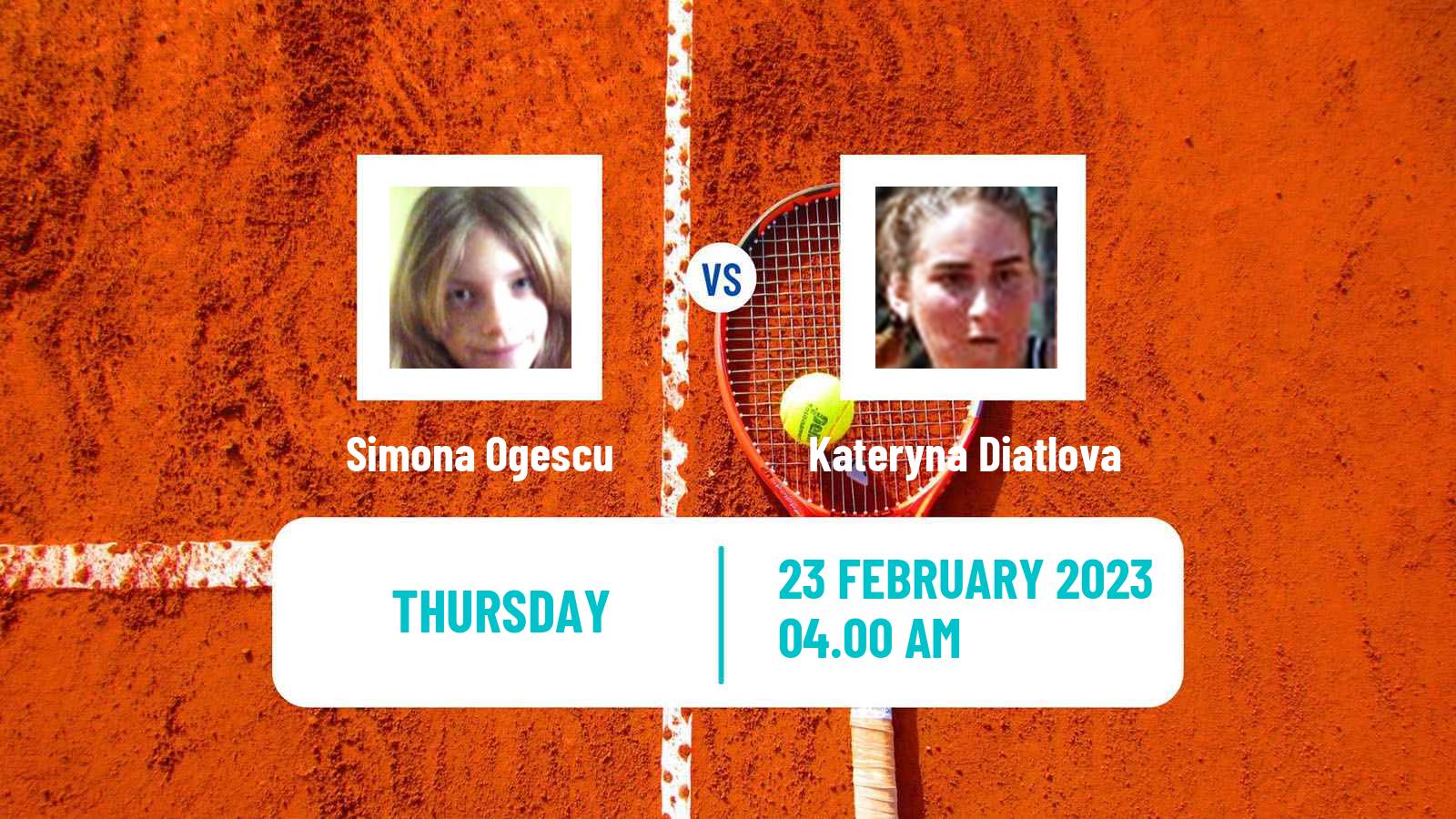 Tennis ITF Tournaments Simona Ogescu - Kateryna Diatlova