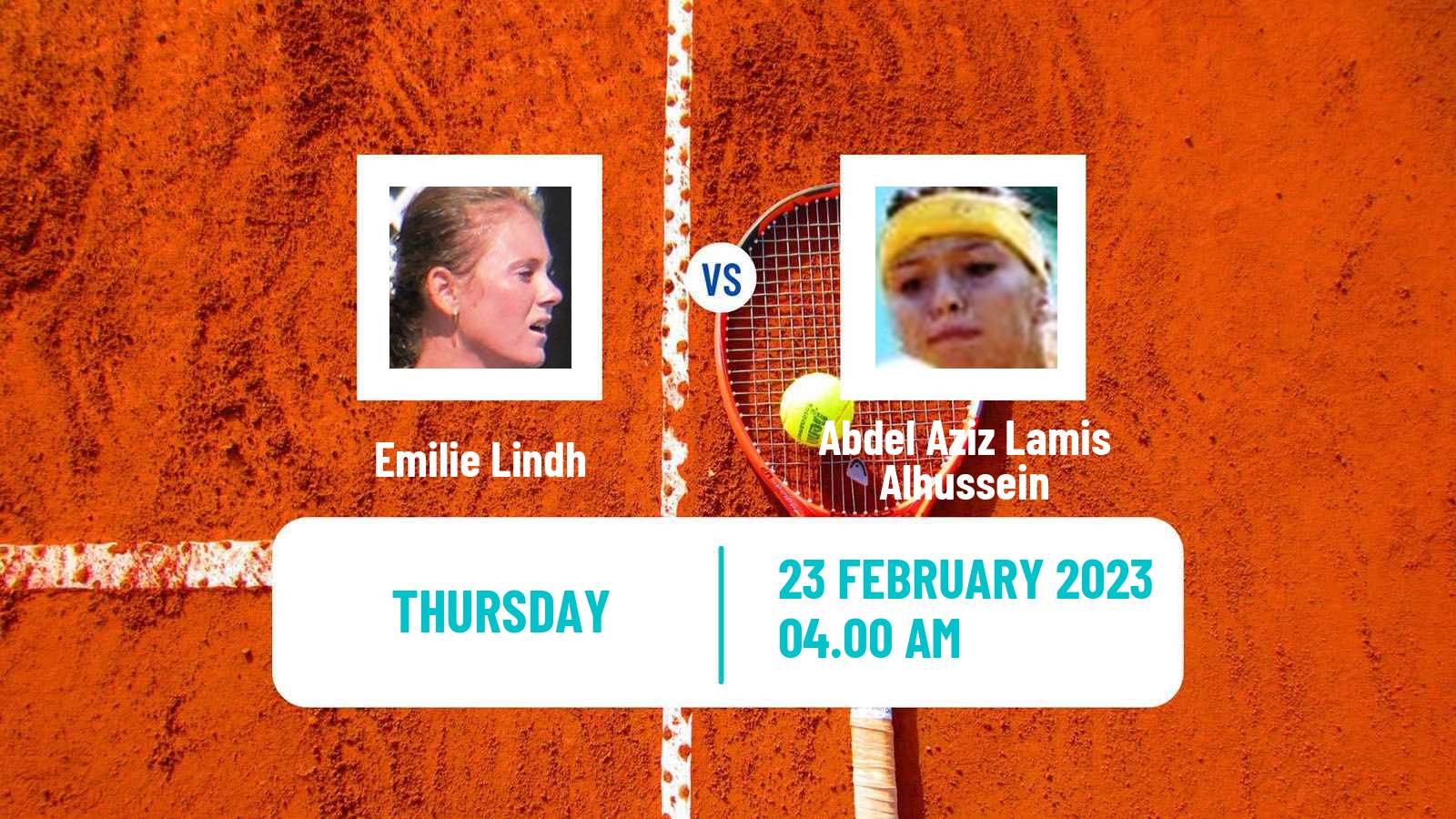 Tennis ITF Tournaments Emilie Lindh - Abdel Aziz Lamis Alhussein