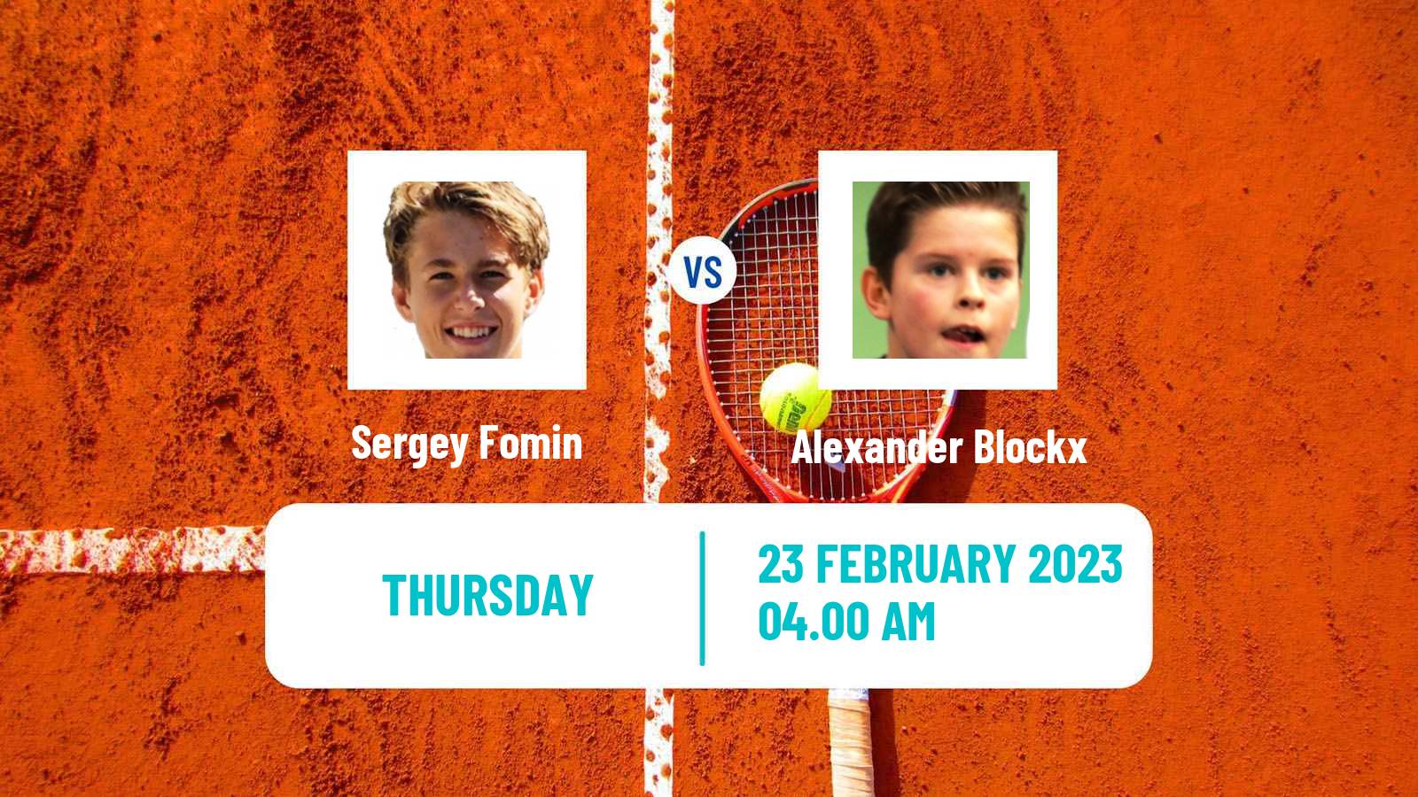 Tennis ITF Tournaments Sergey Fomin - Alexander Blockx