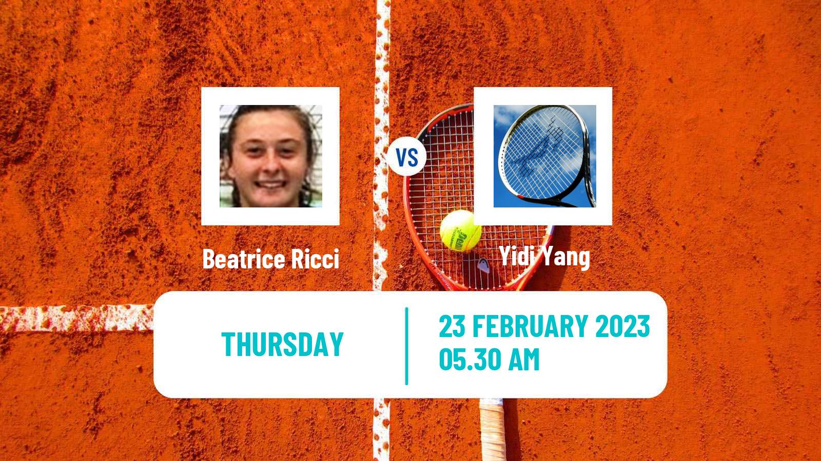 Tennis ITF Tournaments Beatrice Ricci - Yidi Yang