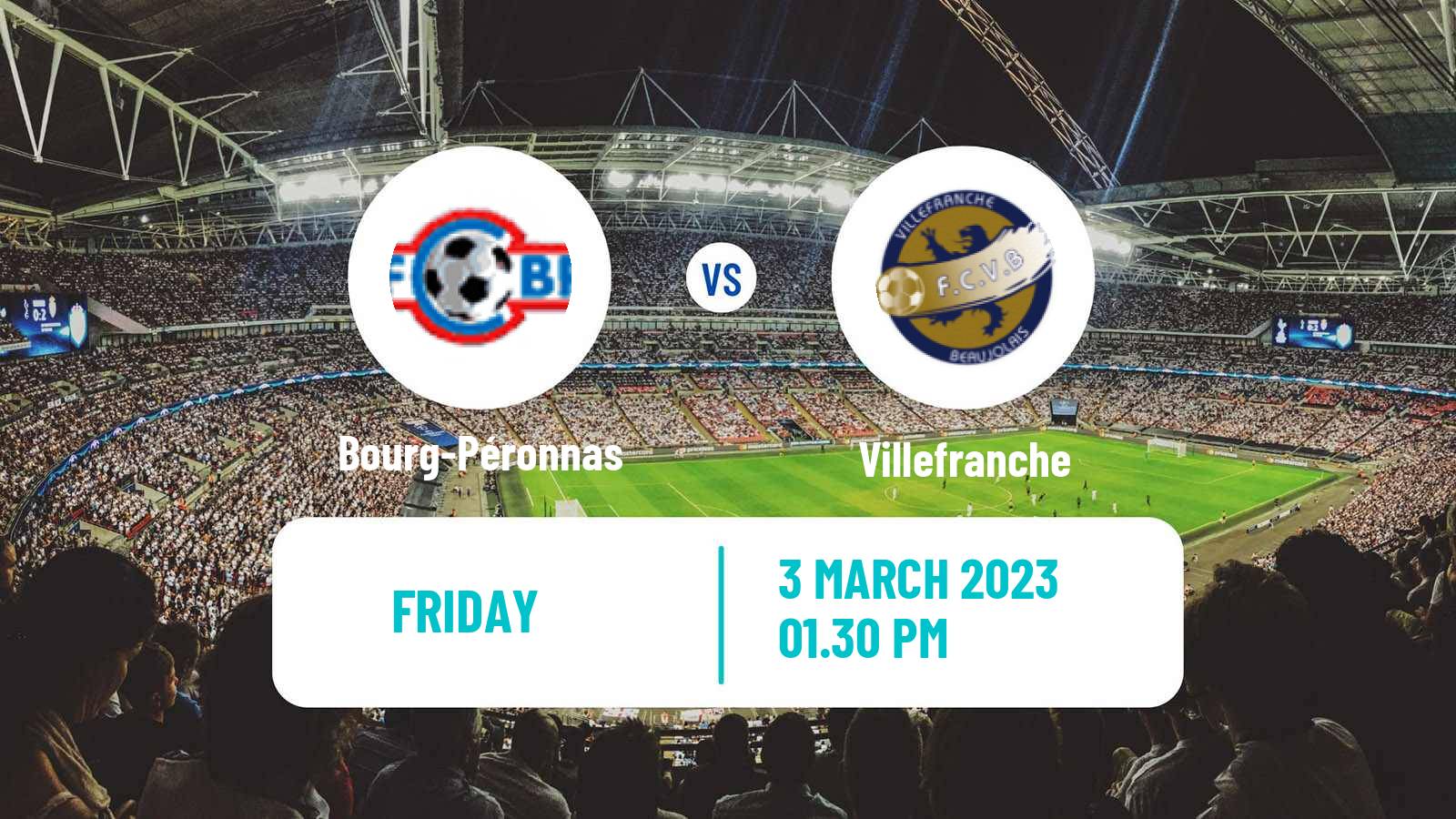 Soccer French National League Bourg-Péronnas - Villefranche
