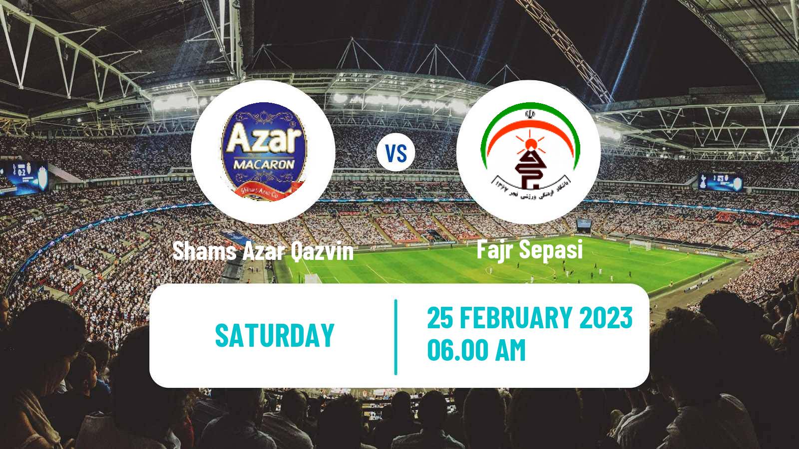 Soccer Iran Division 1 Shams Azar Qazvin - Fajr Sepasi