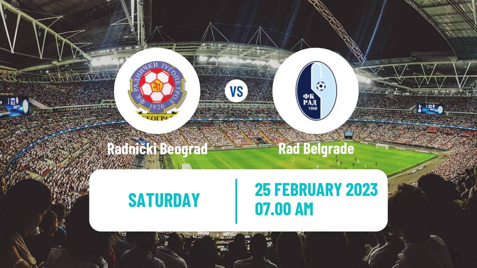 Soccer Serbian Prva Liga Radnički Beograd - Rad