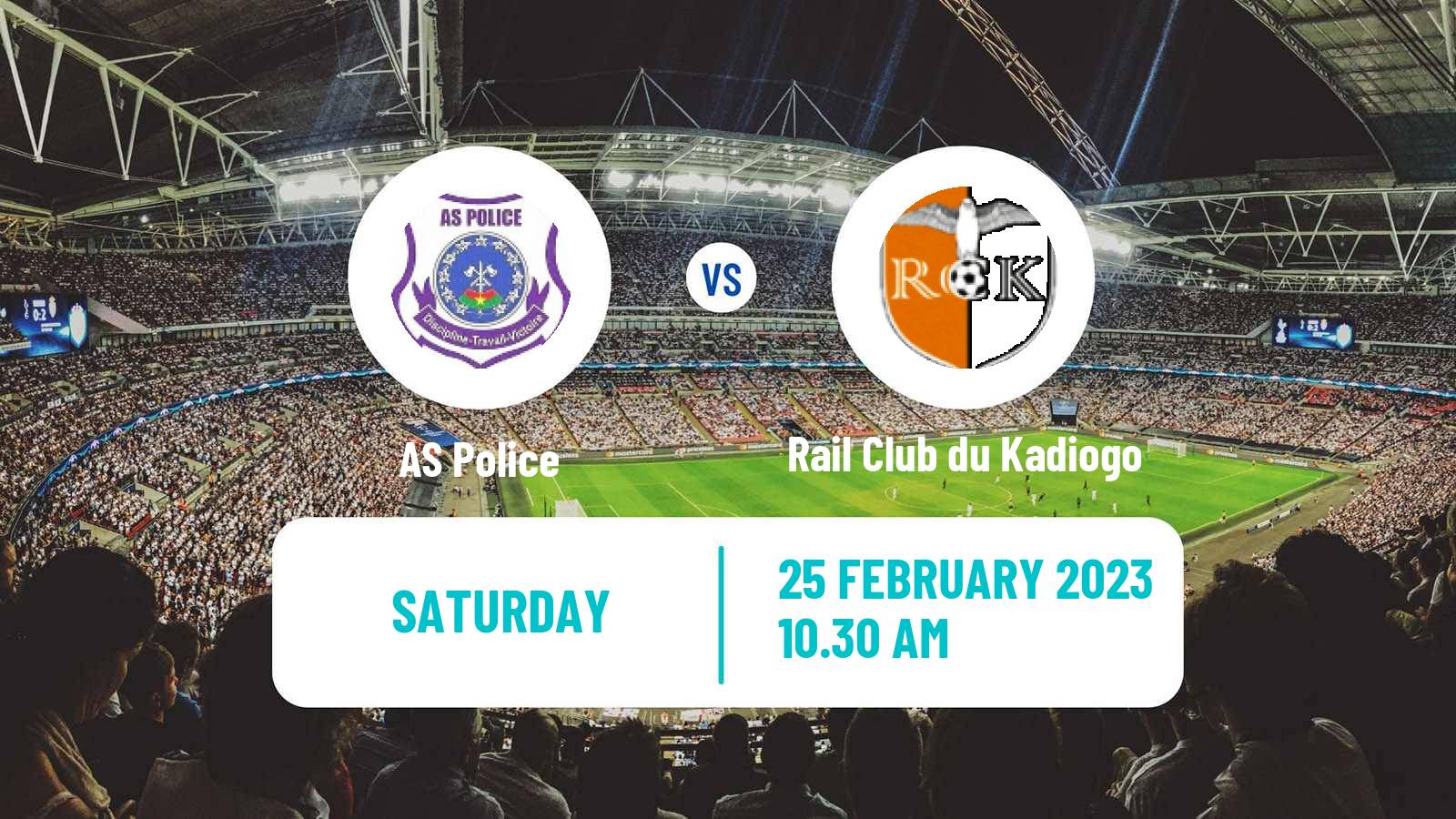 Soccer Burkina Faso Premier League AS Police - Rail Club du Kadiogo