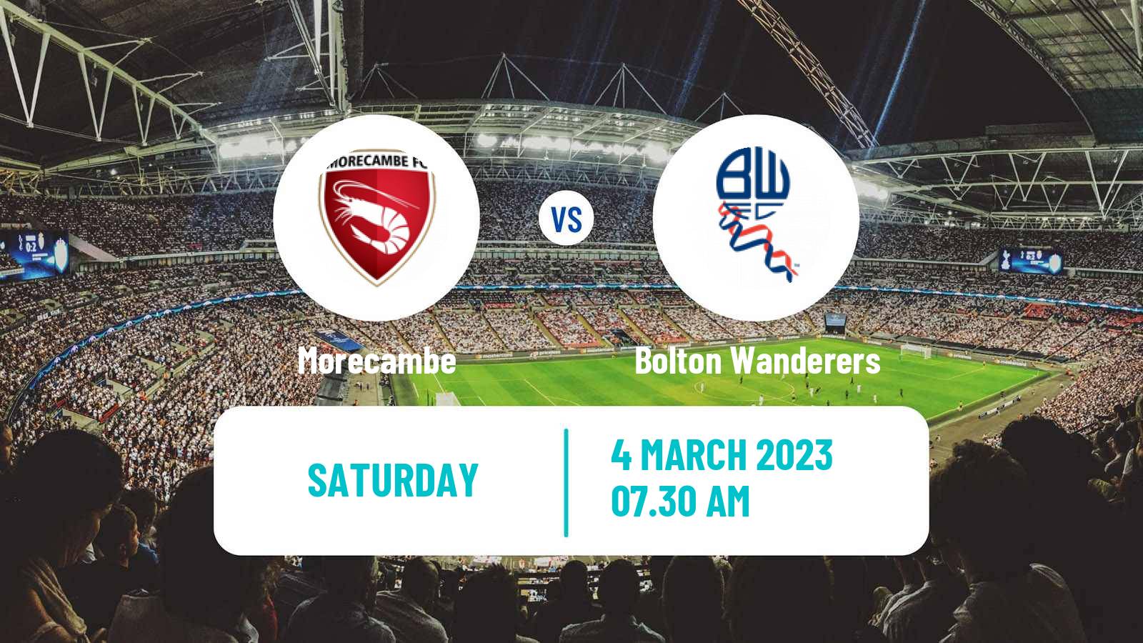 Soccer English League One Morecambe - Bolton Wanderers
