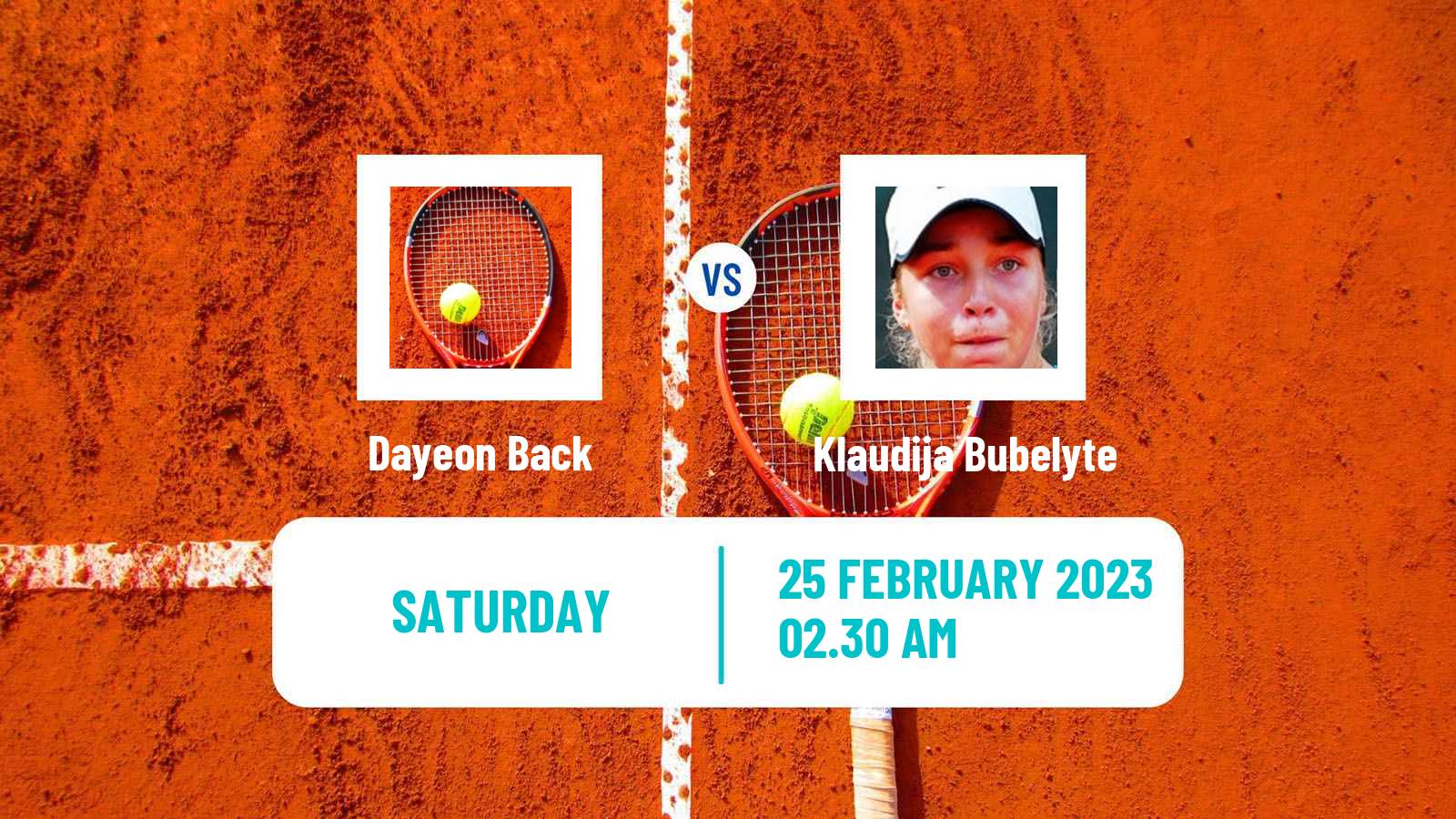 Tennis ITF Tournaments Dayeon Back - Klaudija Bubelyte