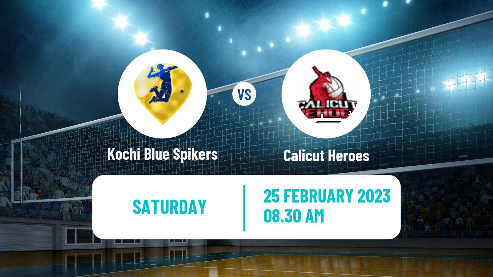 Volleyball Indian Prime Volleyball Kochi Blue Spikers - Calicut Heroes