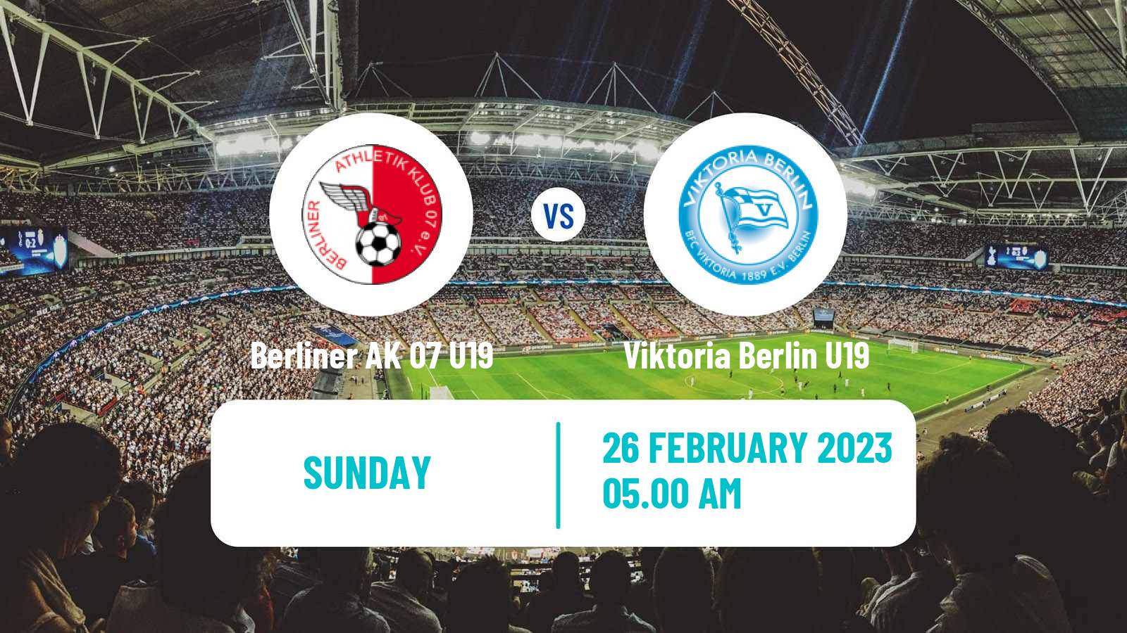 Soccer German Junioren Bundesliga North Berliner AK 07 U19 - Viktoria Berlin U19