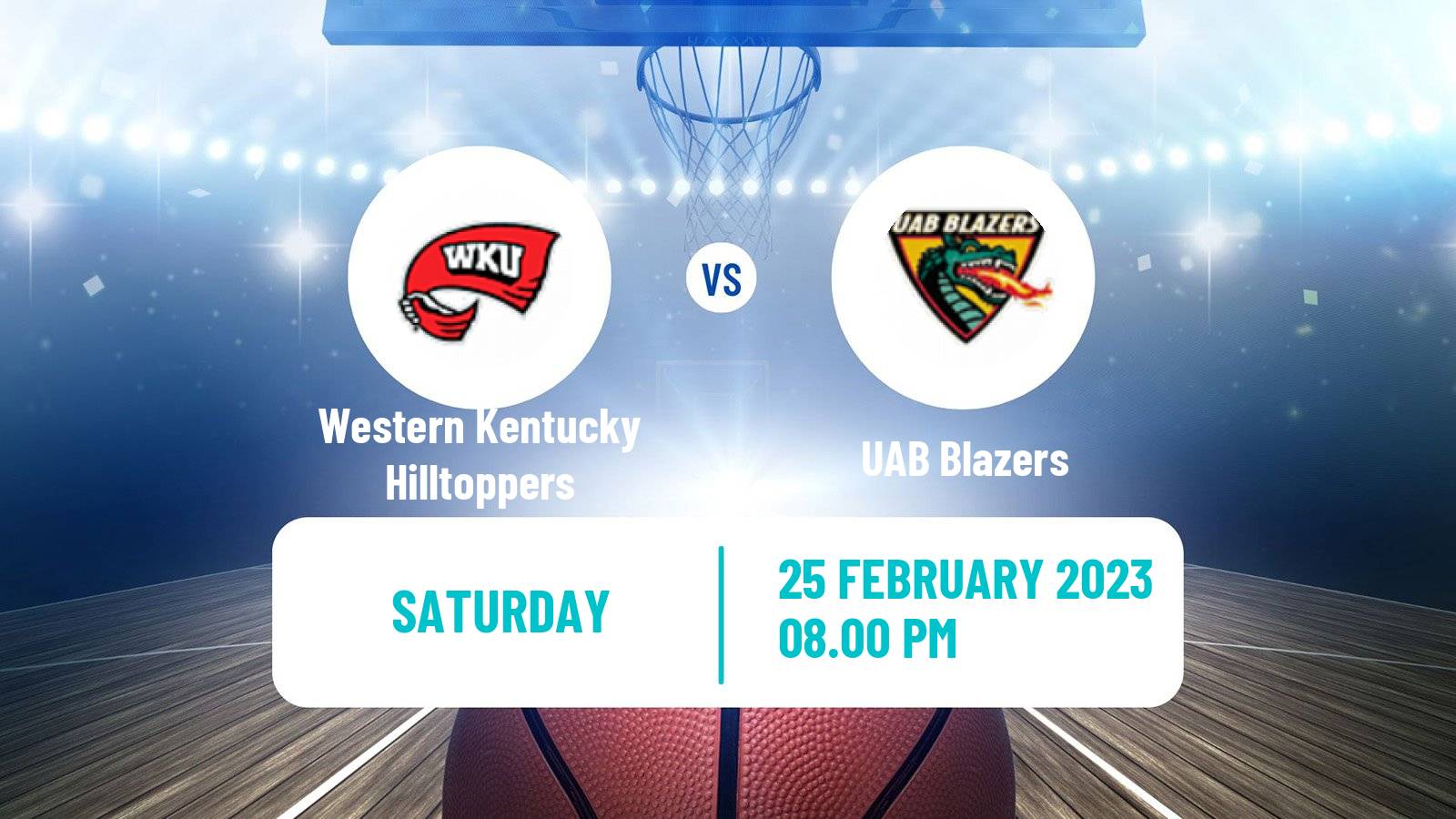Basketball NCAA College Basketball Western Kentucky Hilltoppers - UAB Blazers