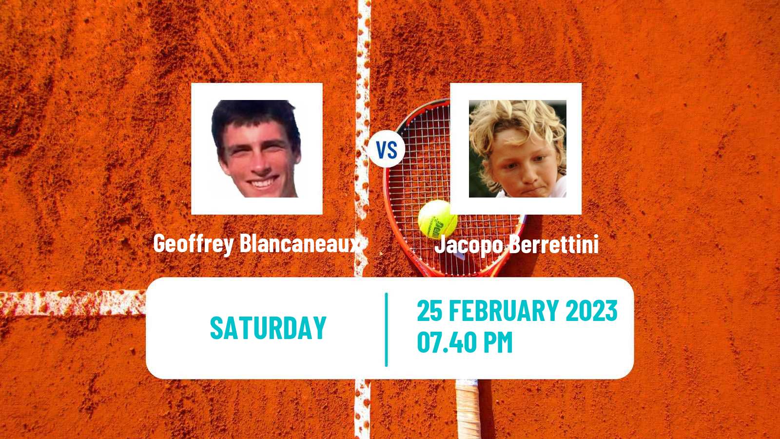 Tennis ATP Acapulco Geoffrey Blancaneaux - Jacopo Berrettini