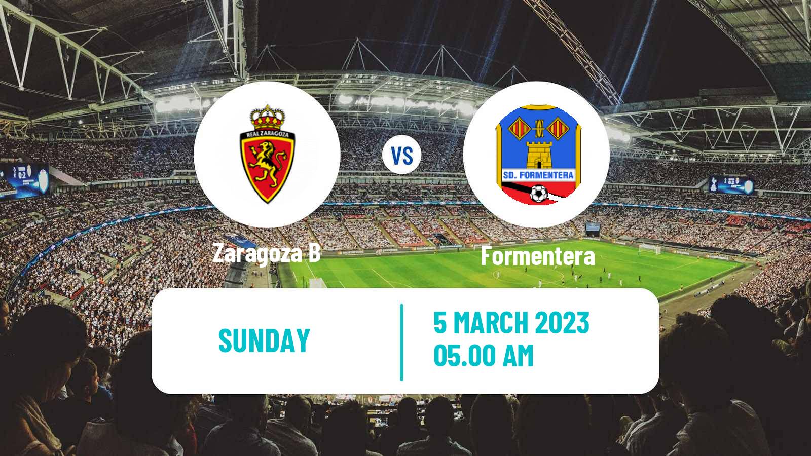 Soccer Spanish Segunda RFEF - Group 3 Zaragoza B - Formentera