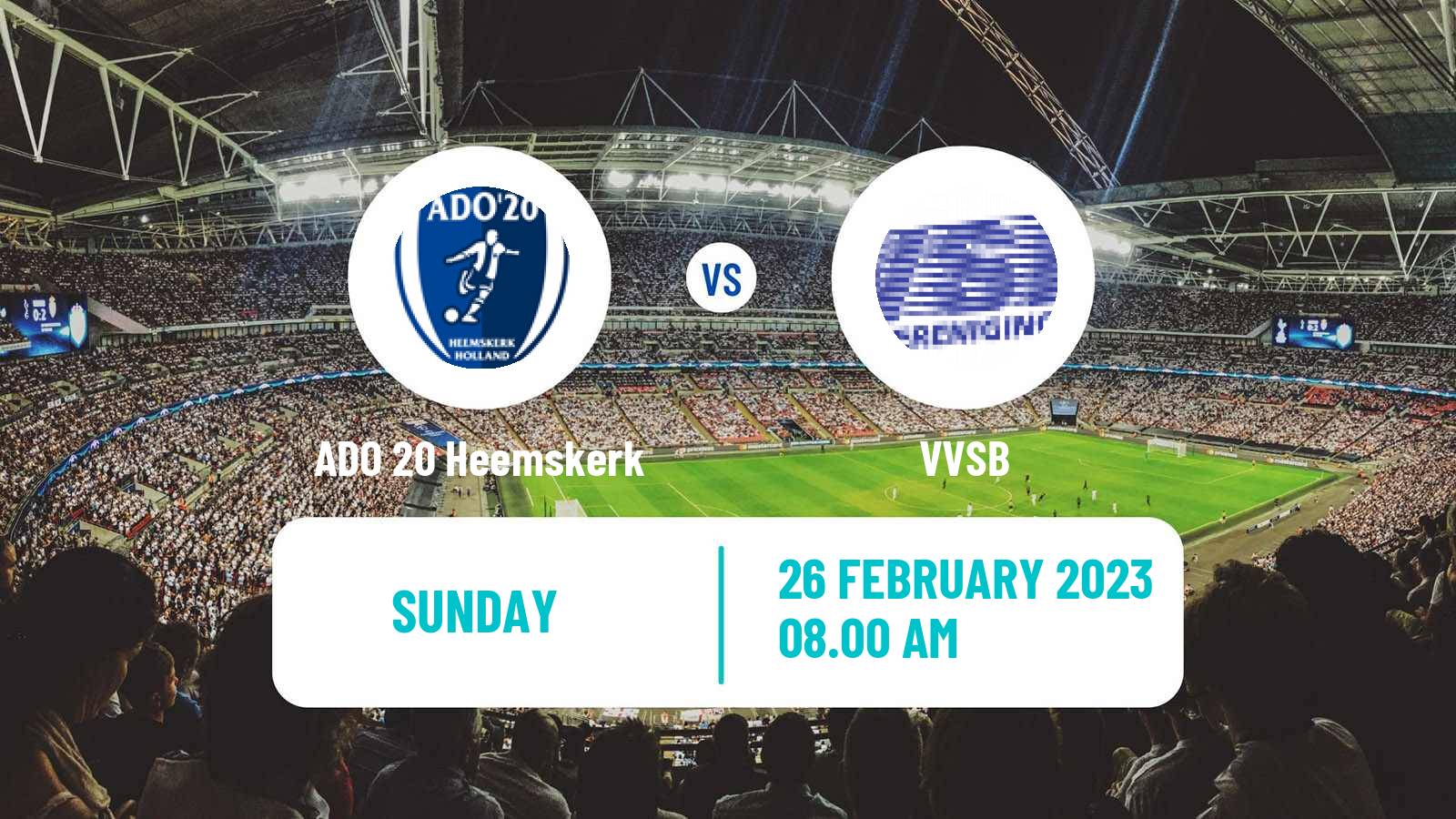 Soccer Dutch Derde Divisie ADO 20 Heemskerk - VVSB