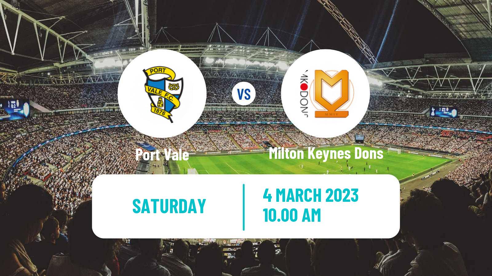 Soccer English League One Port Vale - Milton Keynes Dons