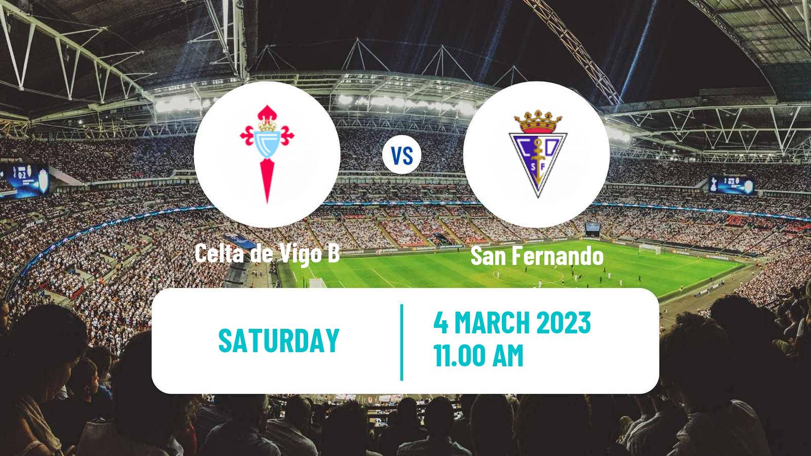 Soccer Spanish Primera RFEF Group 1 Celta de Vigo B - San Fernando
