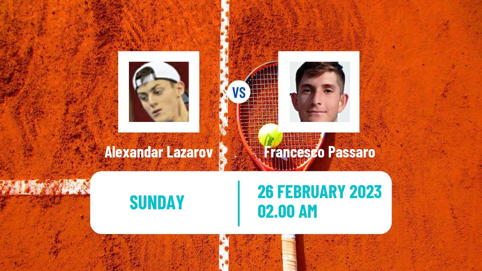 Tennis ATP Dubai Alexandar Lazarov - Francesco Passaro