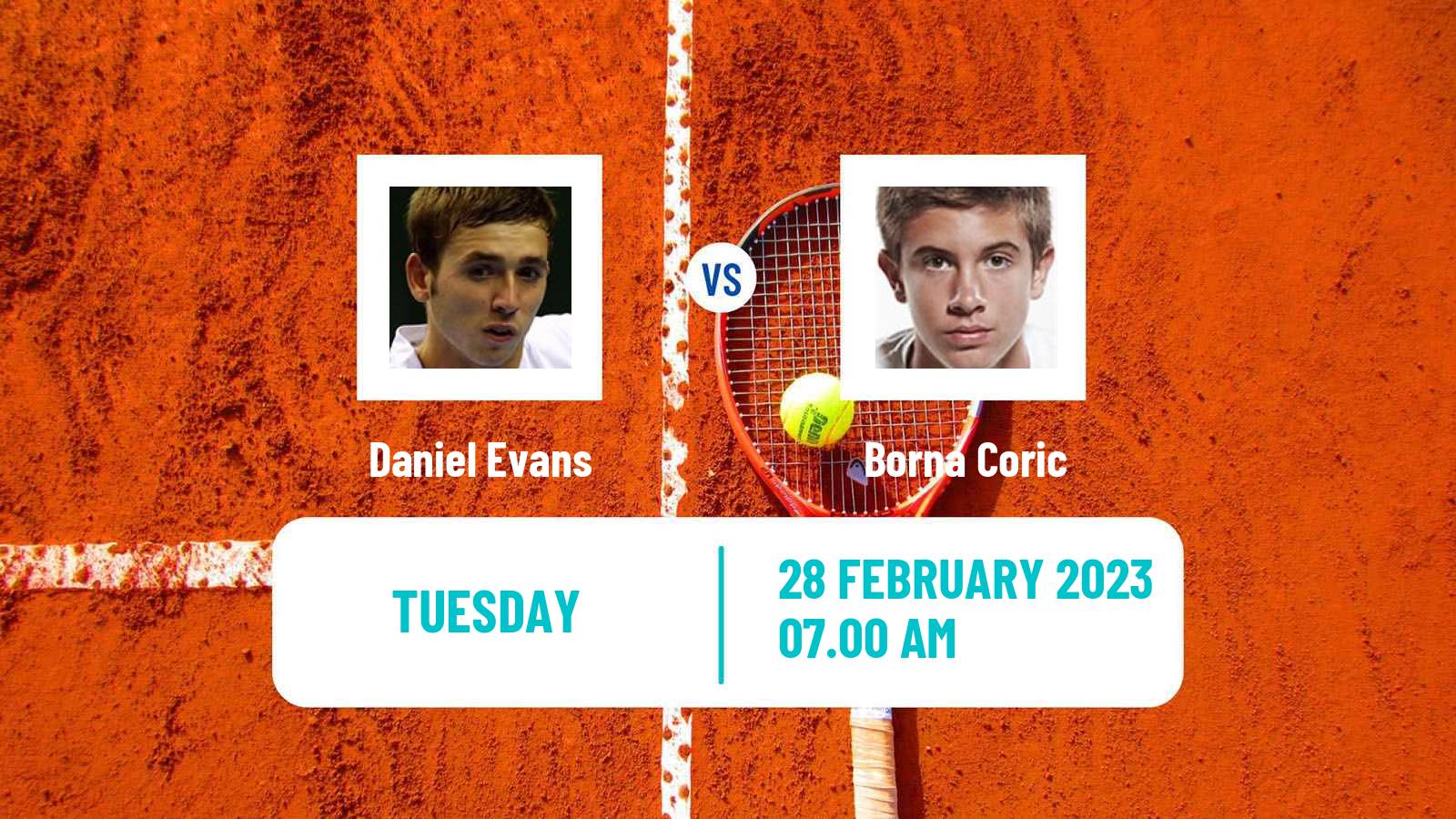 Tennis ATP Dubai Daniel Evans - Borna Coric