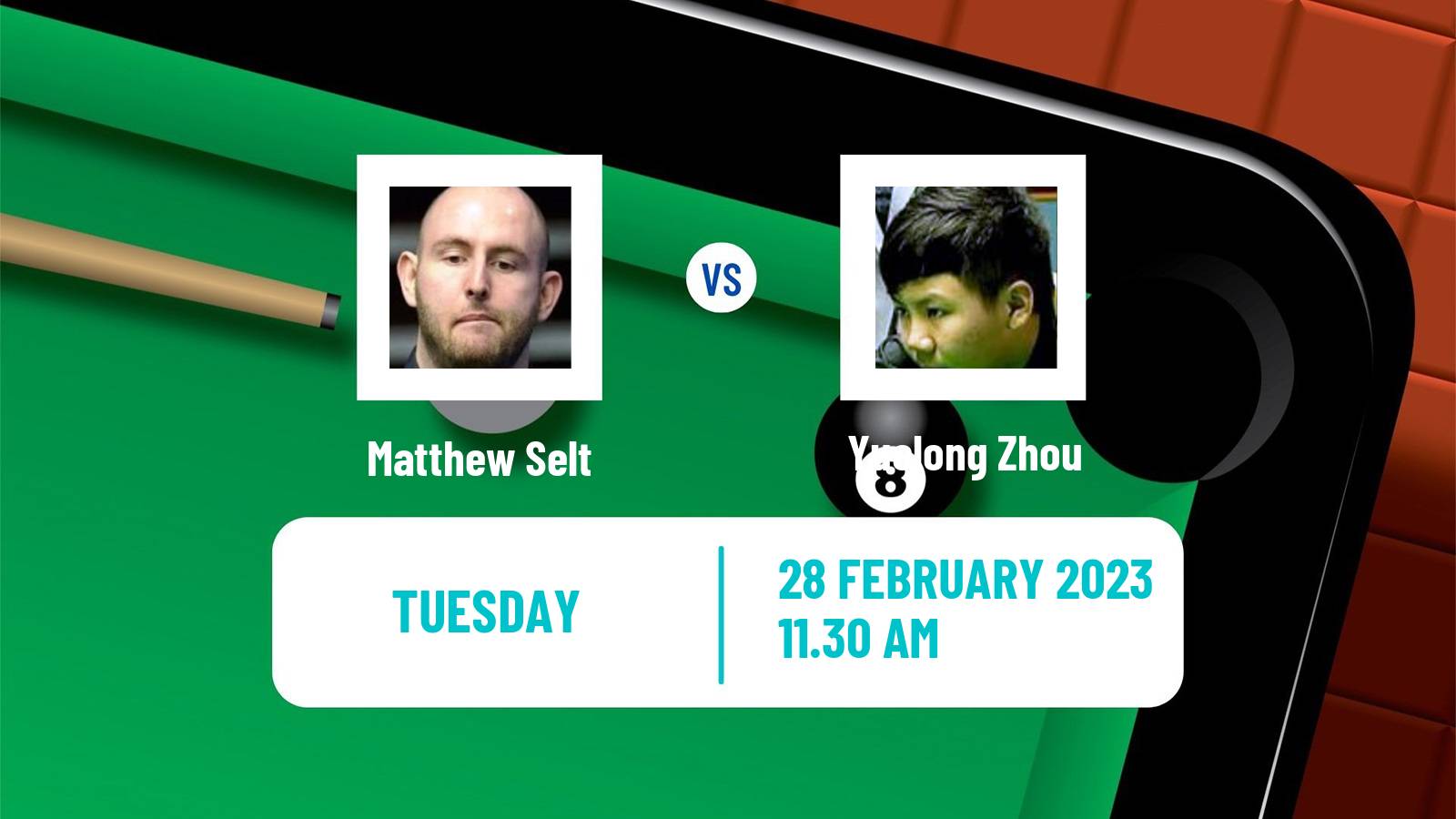 Snooker Snooker Matthew Selt - Yuelong Zhou