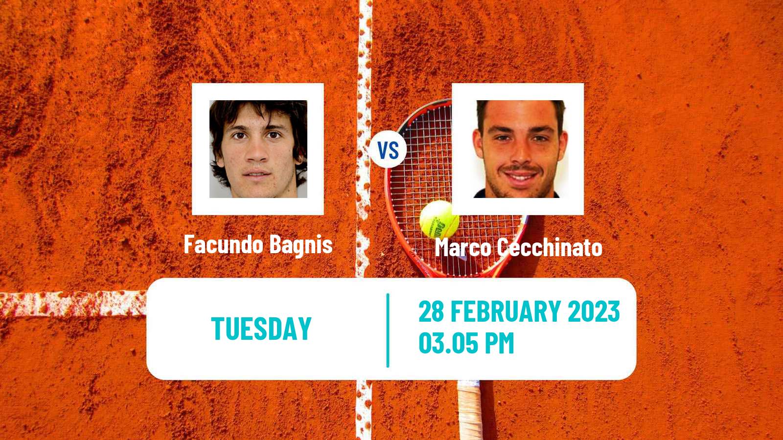 Tennis ATP Santiago Facundo Bagnis - Marco Cecchinato