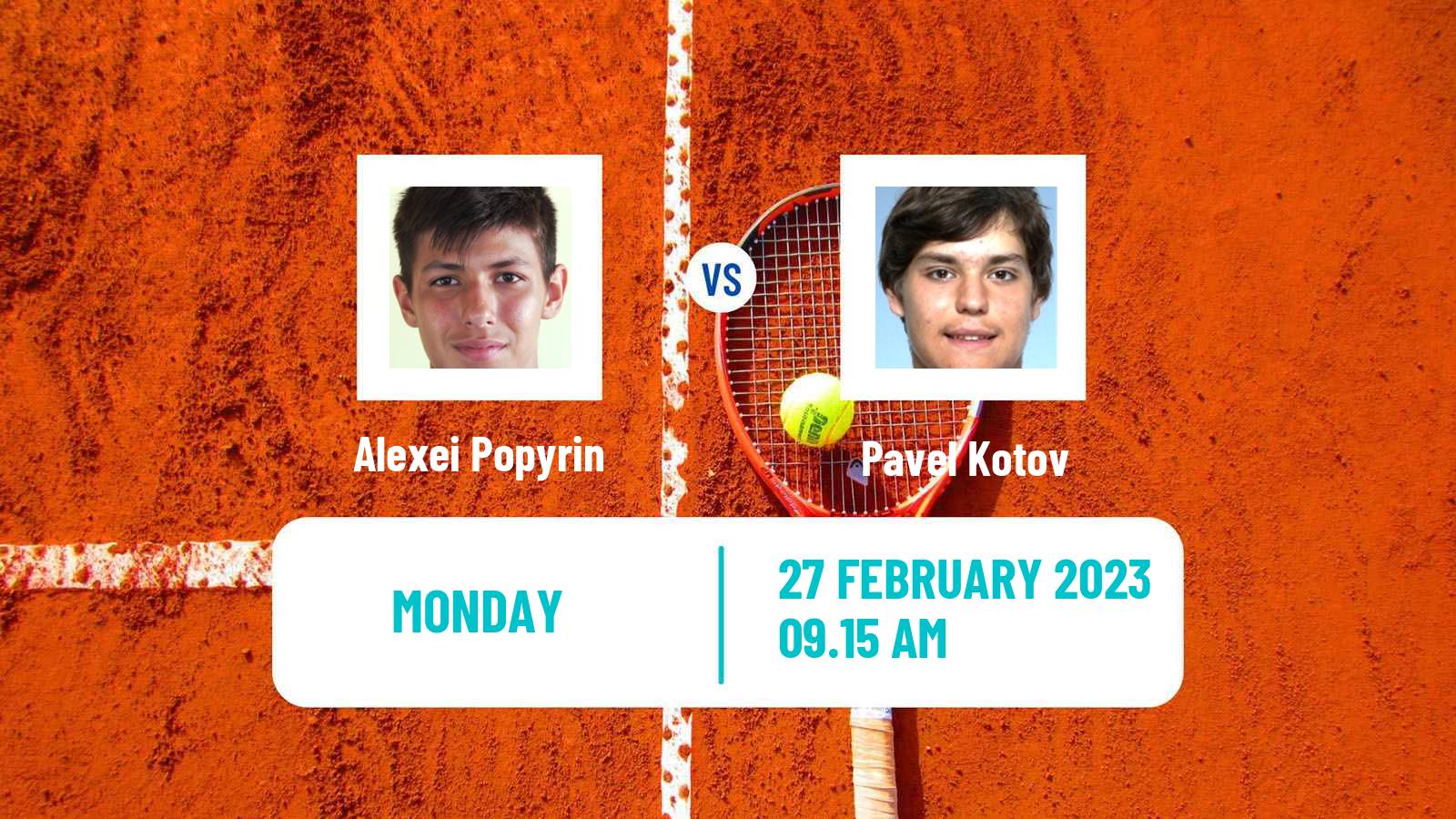 Tennis ATP Dubai Alexei Popyrin - Pavel Kotov