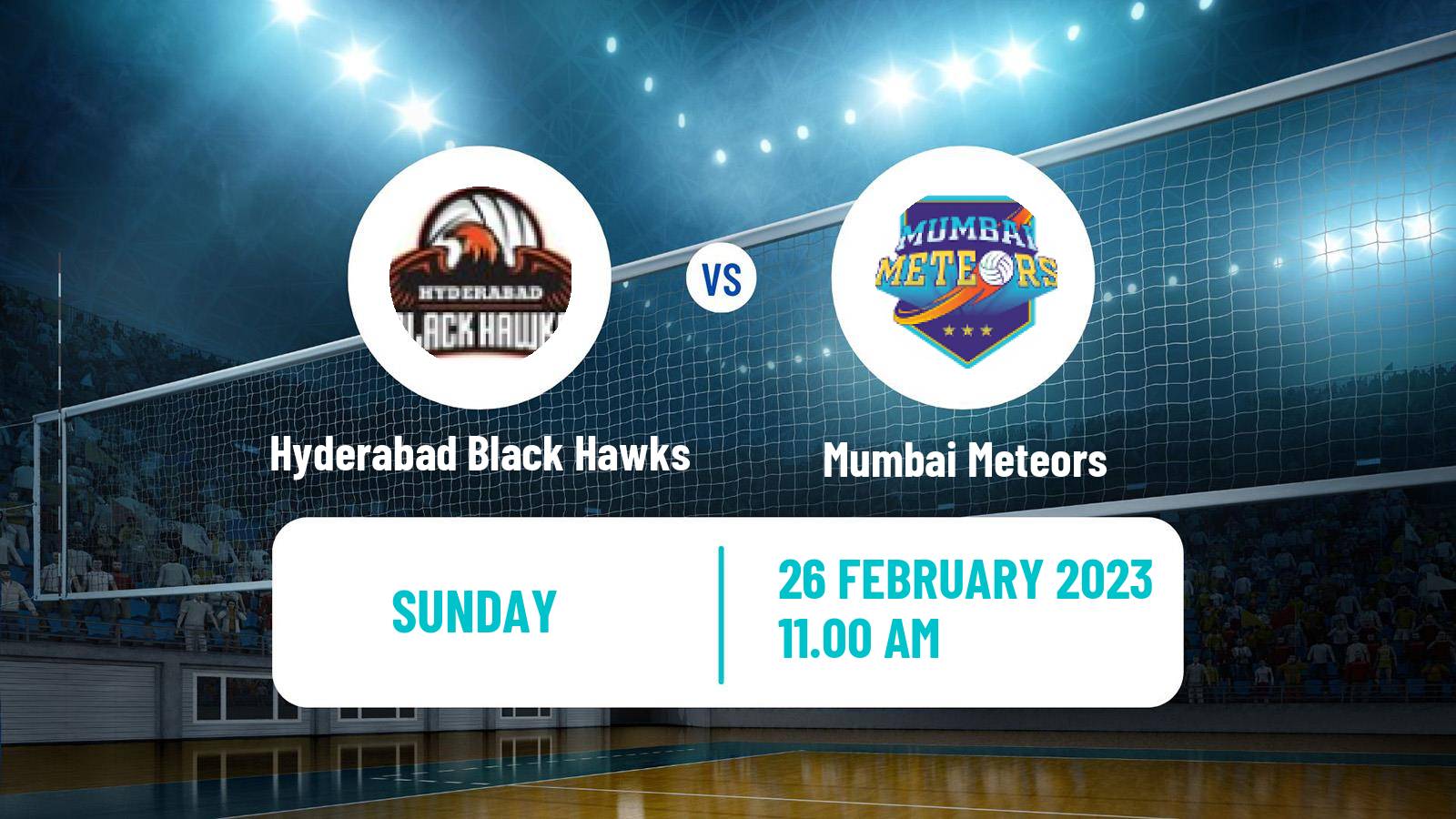 Volleyball Indian Prime Volleyball Hyderabad Black Hawks - Mumbai Meteors