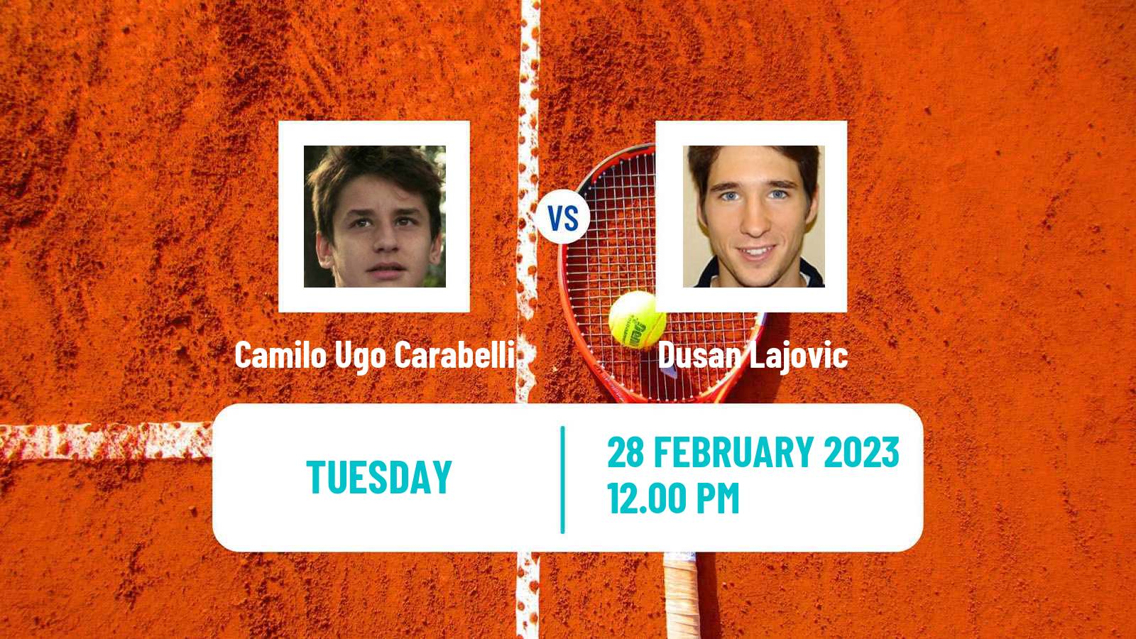 Tennis ATP Santiago Camilo Ugo Carabelli - Dusan Lajovic