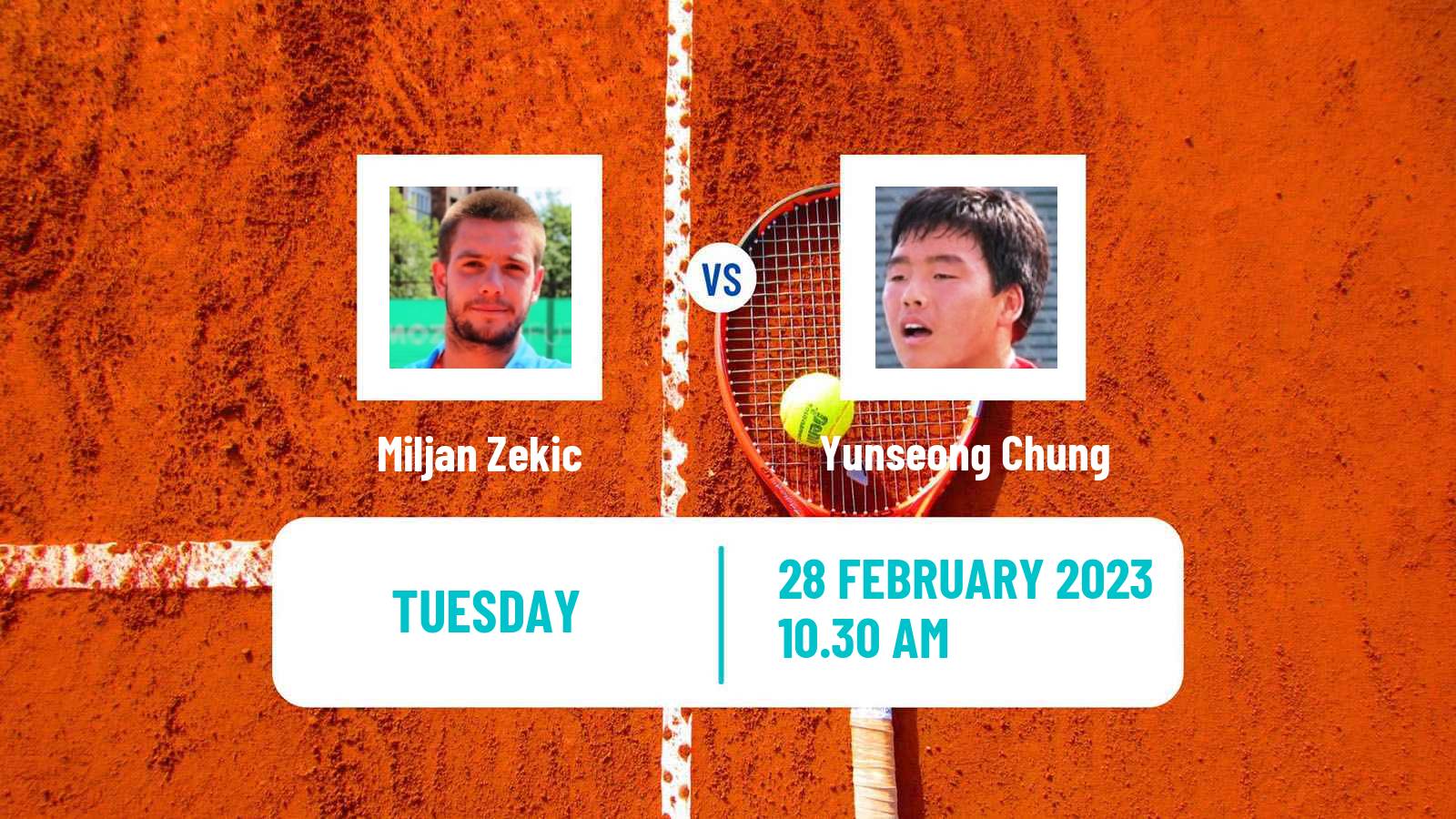 Tennis ATP Challenger Miljan Zekic - Yunseong Chung