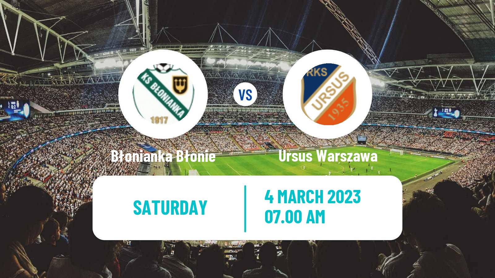 Soccer Polish Division 3 - Group I Błonianka Błonie - Ursus Warszawa