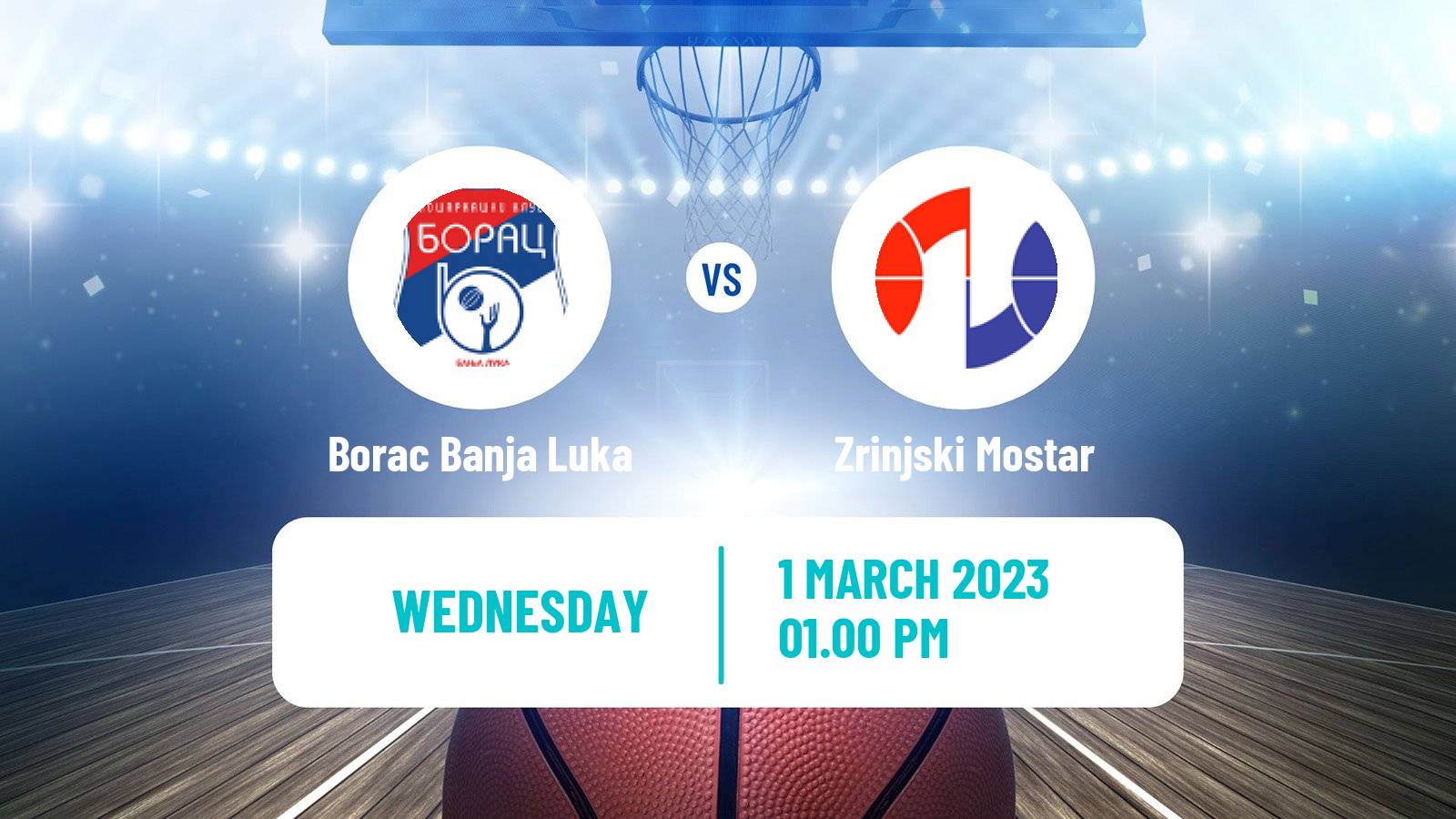 Basketball Bosnian Prvenstvo Basketball Borac Banja Luka - Zrinjski Mostar