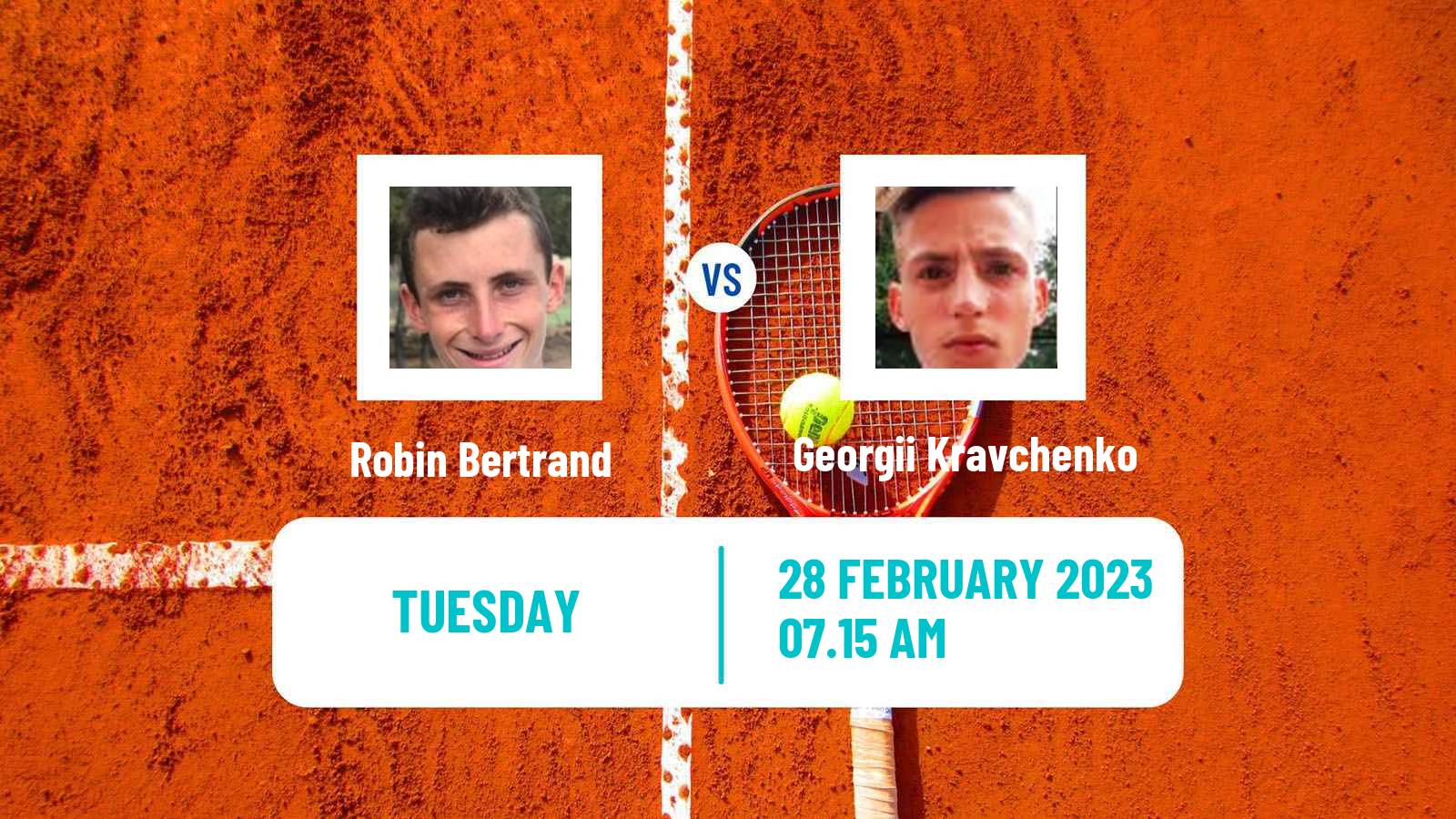 Tennis ITF Tournaments Robin Bertrand - Georgii Kravchenko