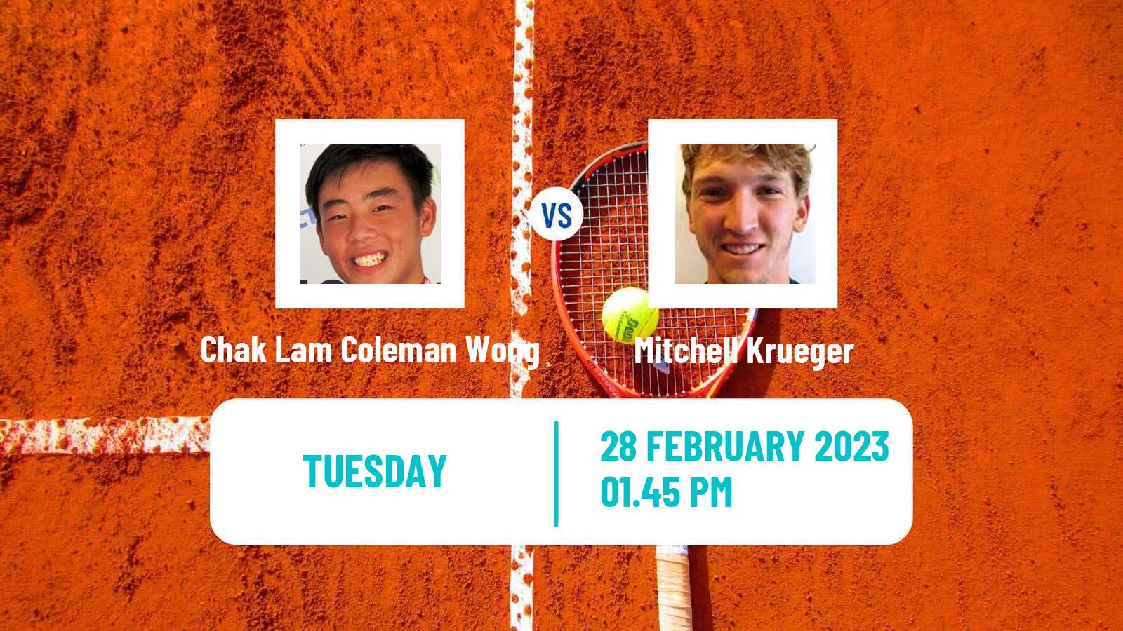Tennis ATP Challenger Chak Lam Coleman Wong - Mitchell Krueger