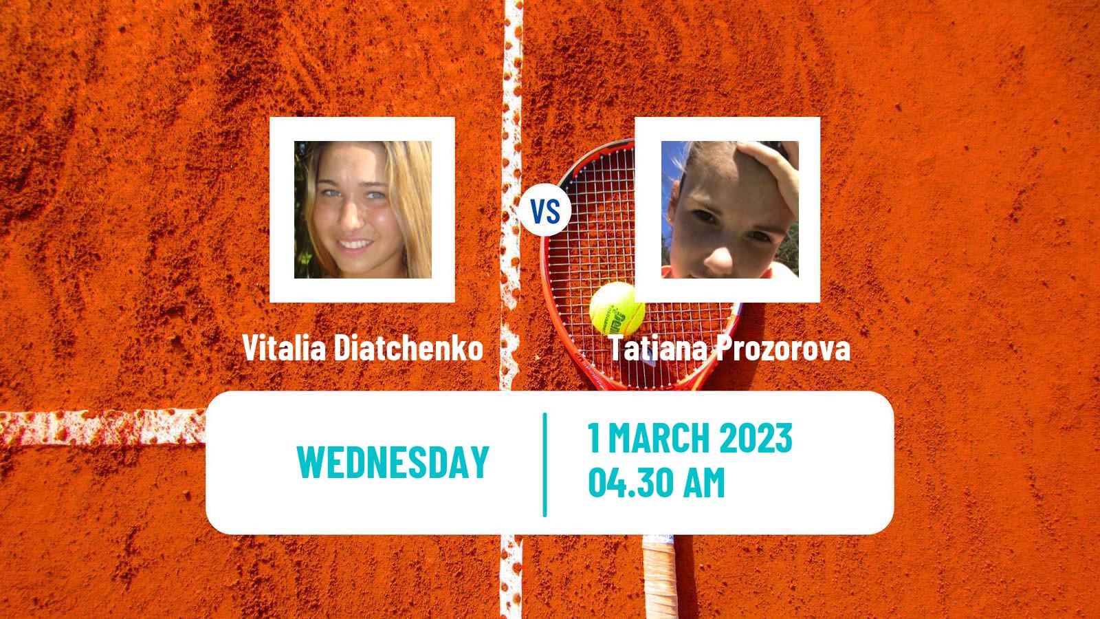 Tennis ITF Tournaments Vitalia Diatchenko - Tatiana Prozorova