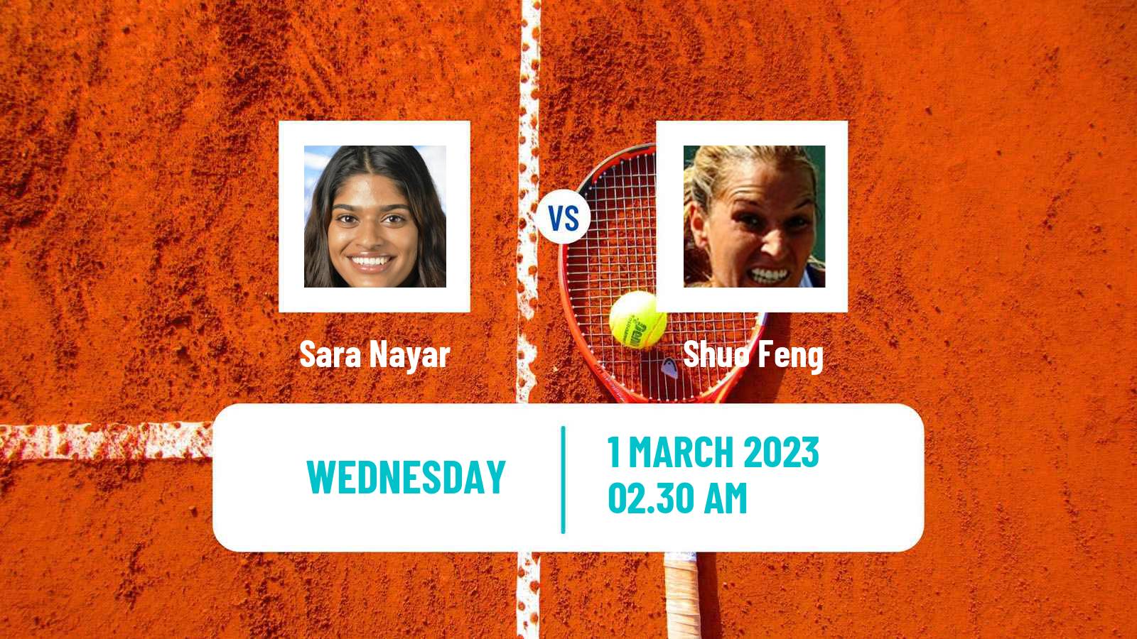 Tennis ITF Tournaments Sara Nayar - Shuo Feng