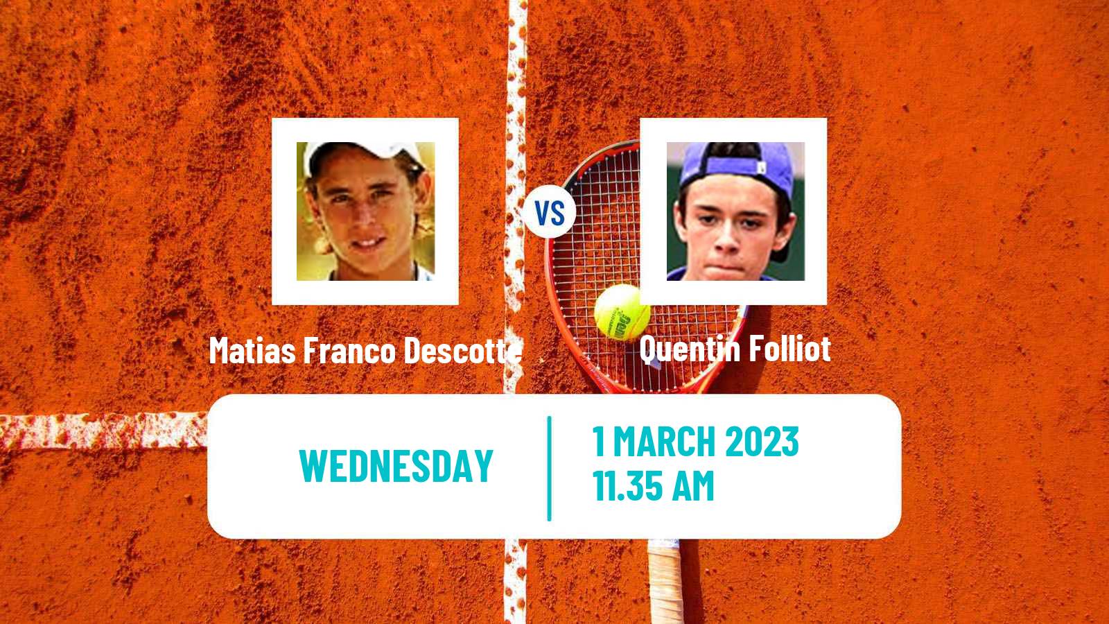 Tennis ITF Tournaments Matias Franco Descotte - Quentin Folliot