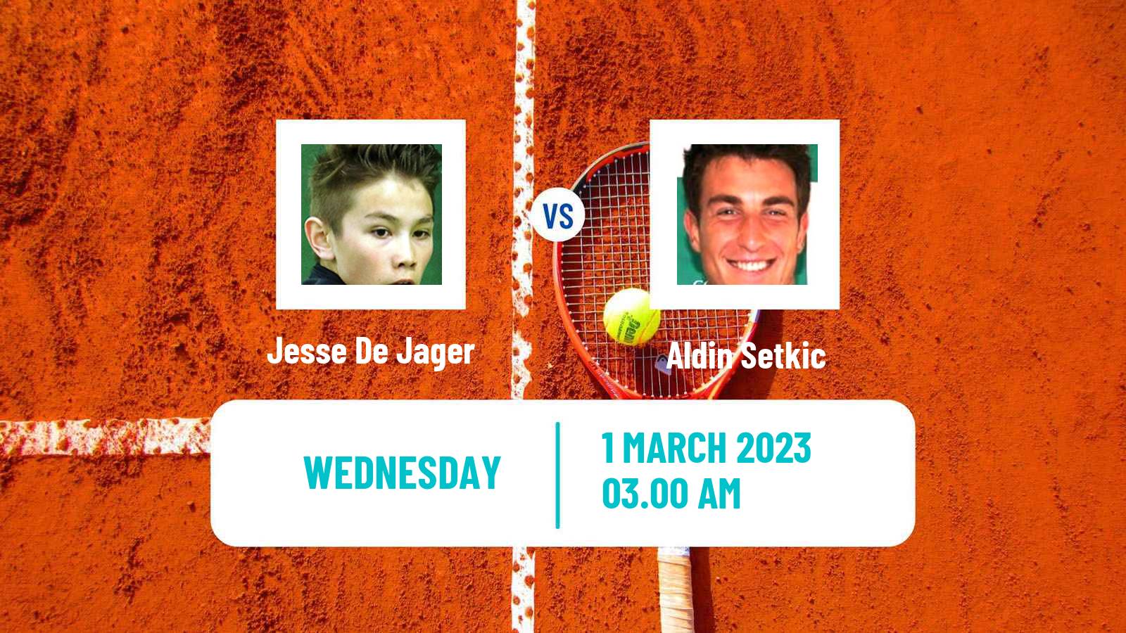Tennis ITF Tournaments Jesse De Jager - Aldin Setkic