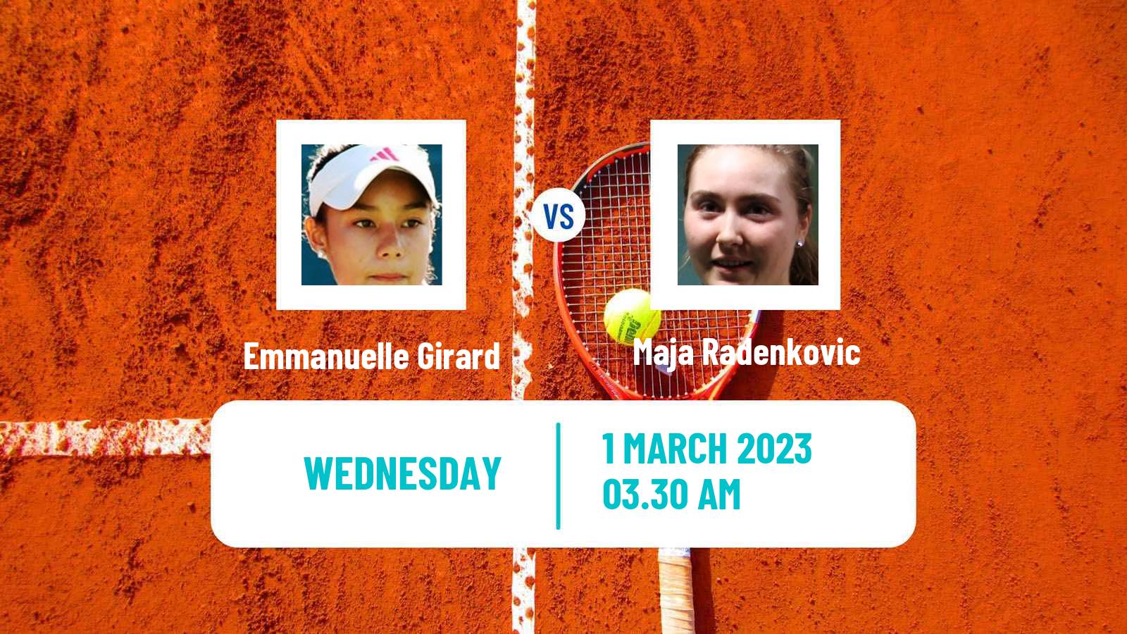 Tennis ITF Tournaments Emmanuelle Girard - Maja Radenkovic
