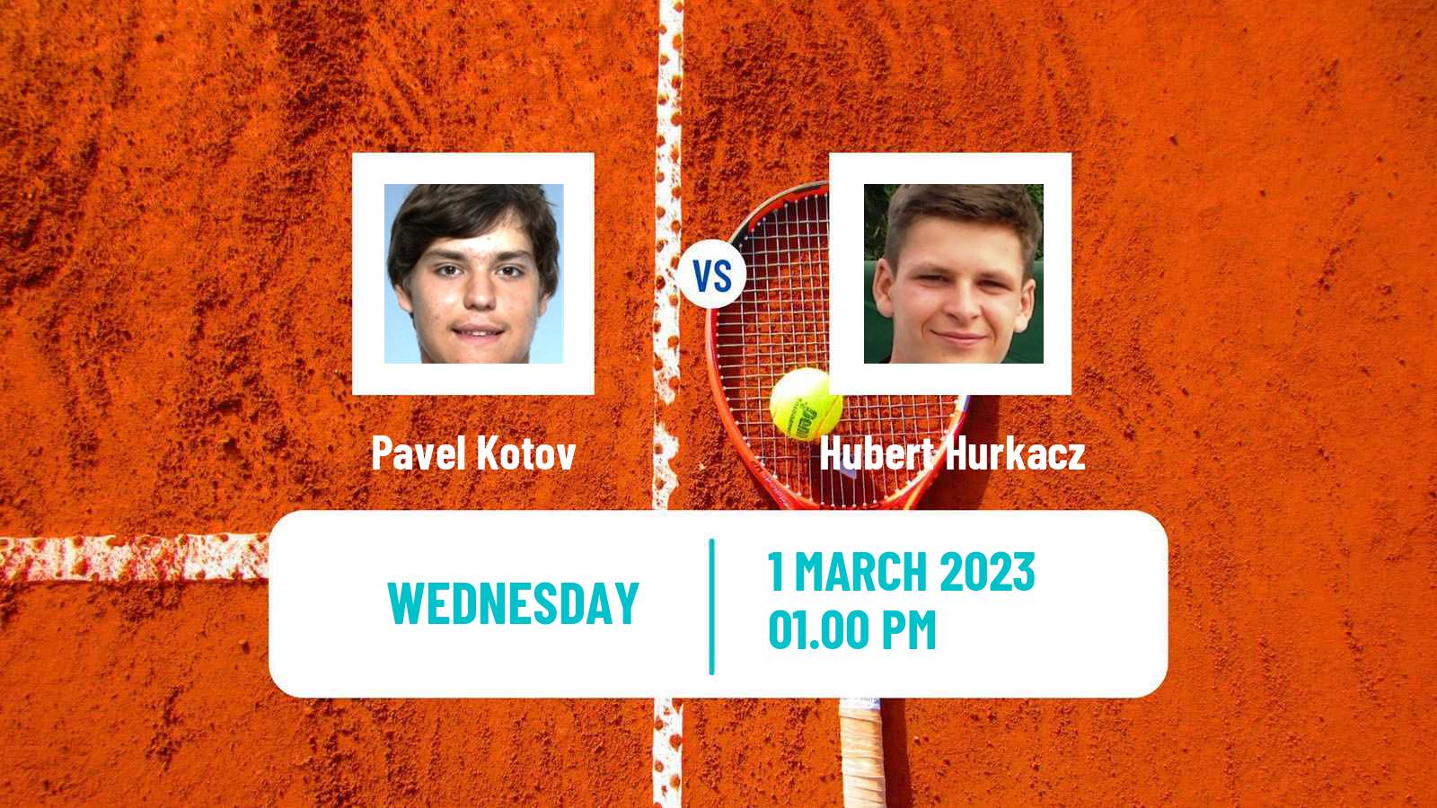Tennis ATP Dubai Pavel Kotov - Hubert Hurkacz