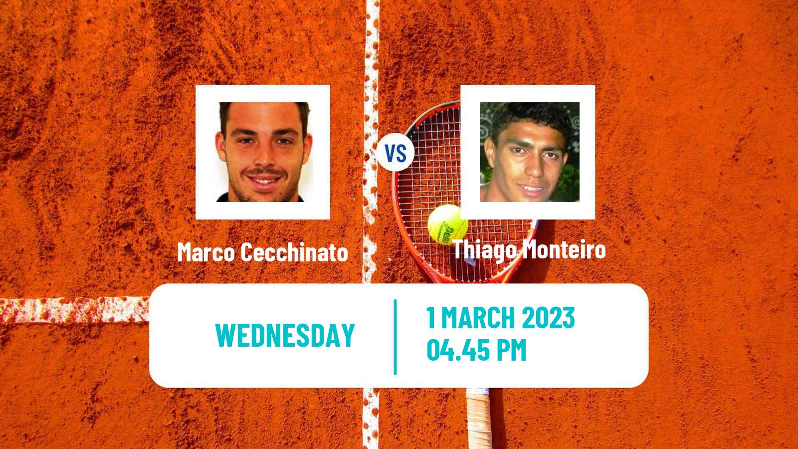 Tennis ATP Santiago Marco Cecchinato - Thiago Monteiro
