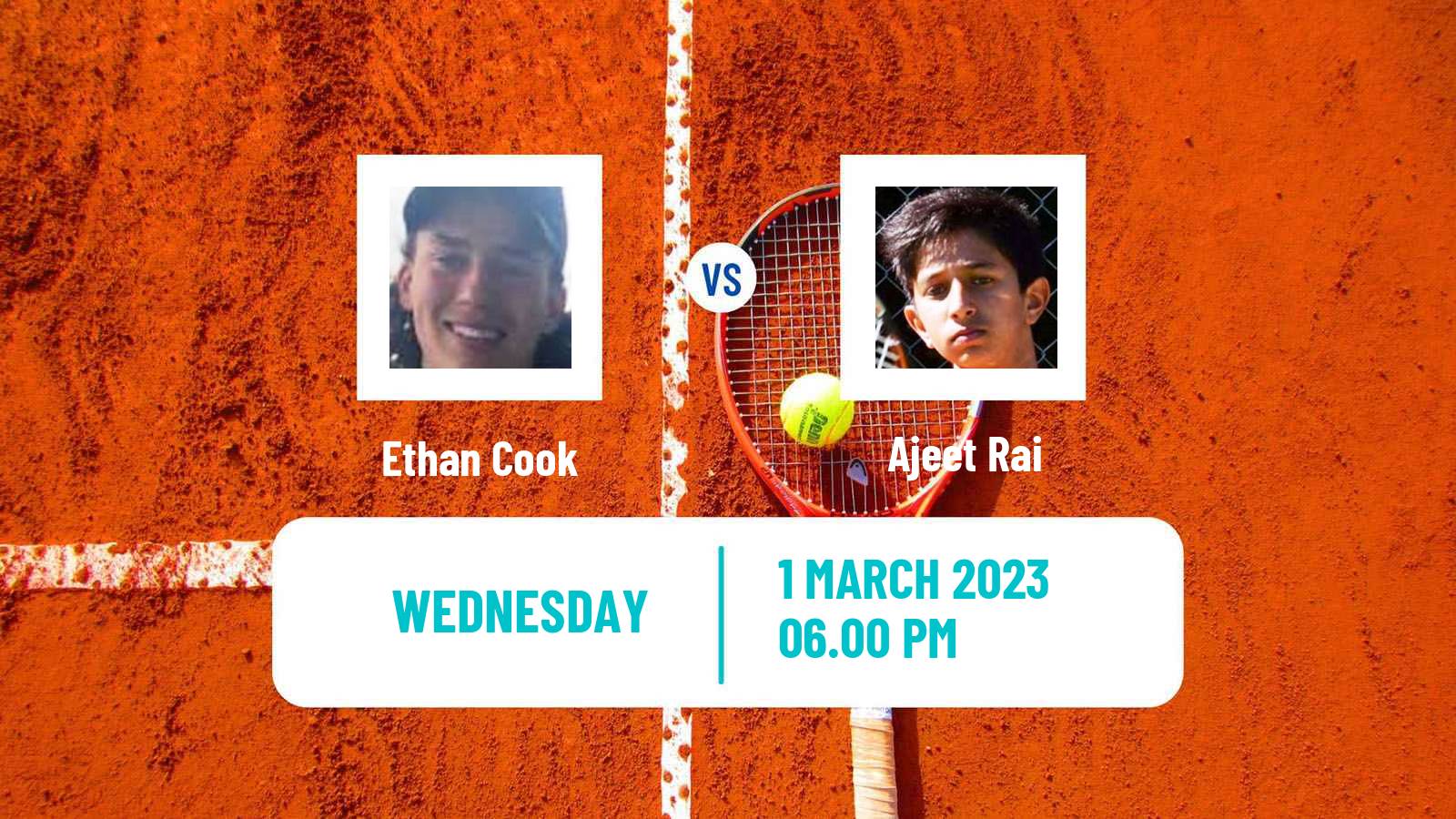 Tennis ITF Tournaments Ethan Cook - Ajeet Rai