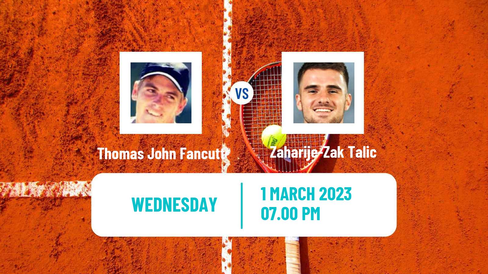 Tennis ITF Tournaments Thomas John Fancutt - Zaharije-Zak Talic