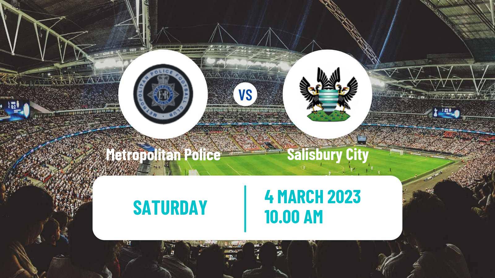 Soccer English Southern League South Division Metropolitan Police - Salisbury City