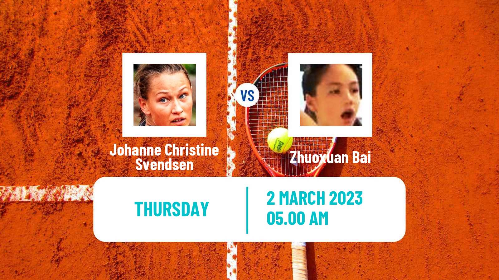 Tennis ITF Tournaments Johanne Christine Svendsen - Zhuoxuan Bai