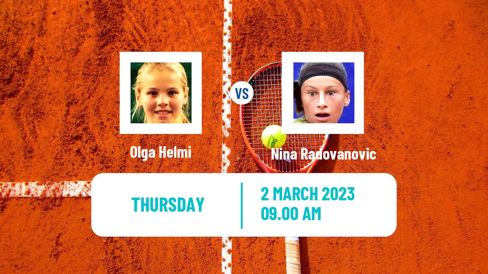 Tennis ITF Tournaments Olga Helmi - Nina Radovanovic