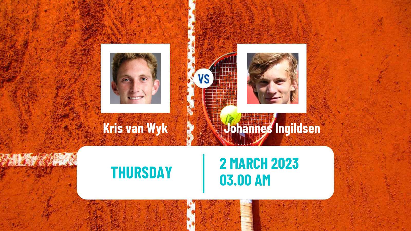 Tennis ITF Tournaments Kris van Wyk - Johannes Ingildsen