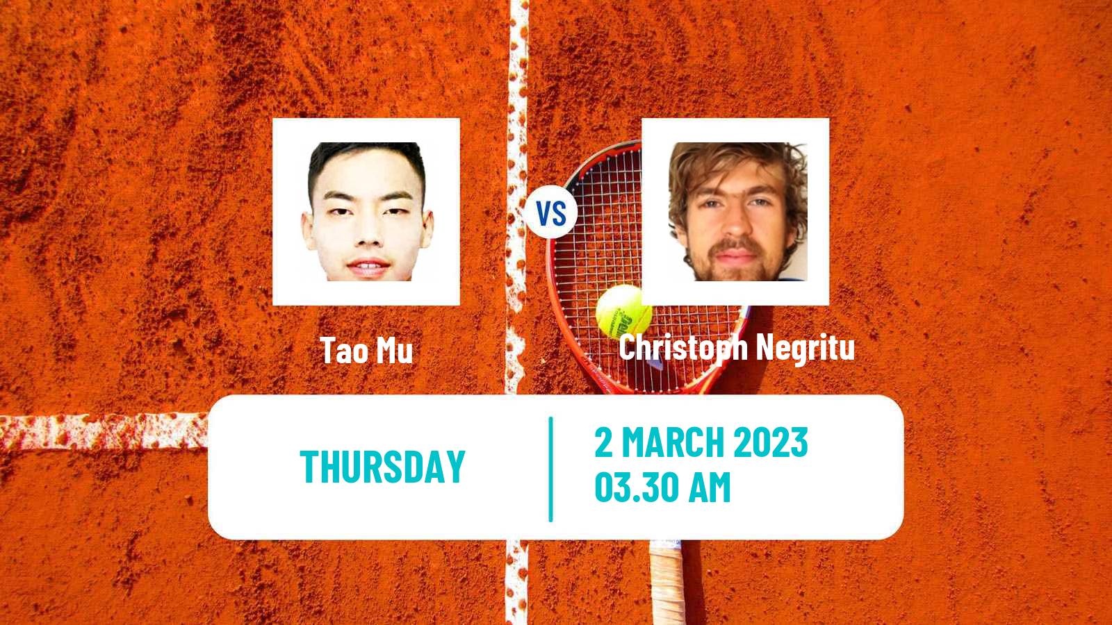 Tennis ITF Tournaments Tao Mu - Christoph Negritu