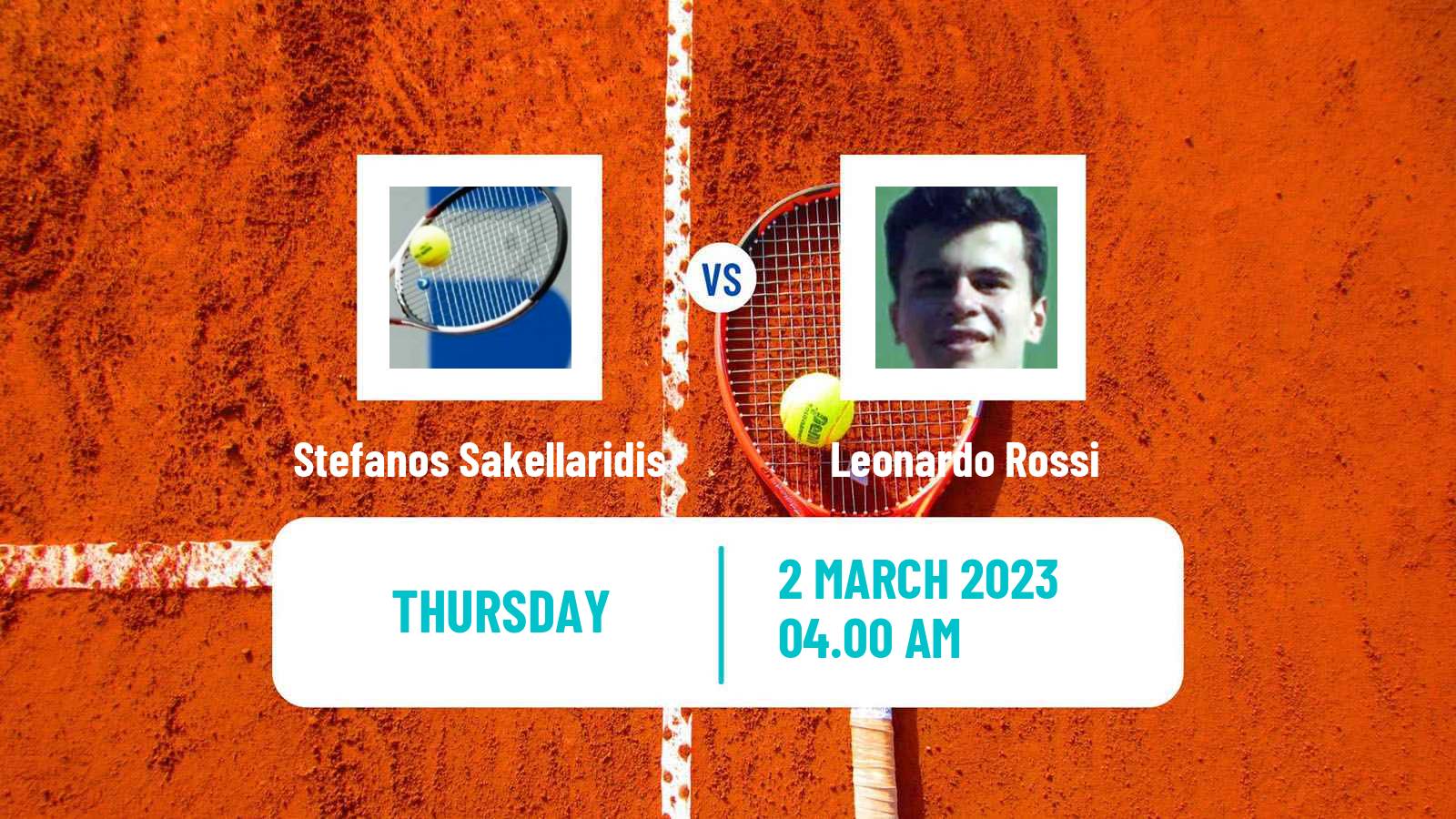 Tennis ITF Tournaments Stefanos Sakellaridis - Leonardo Rossi