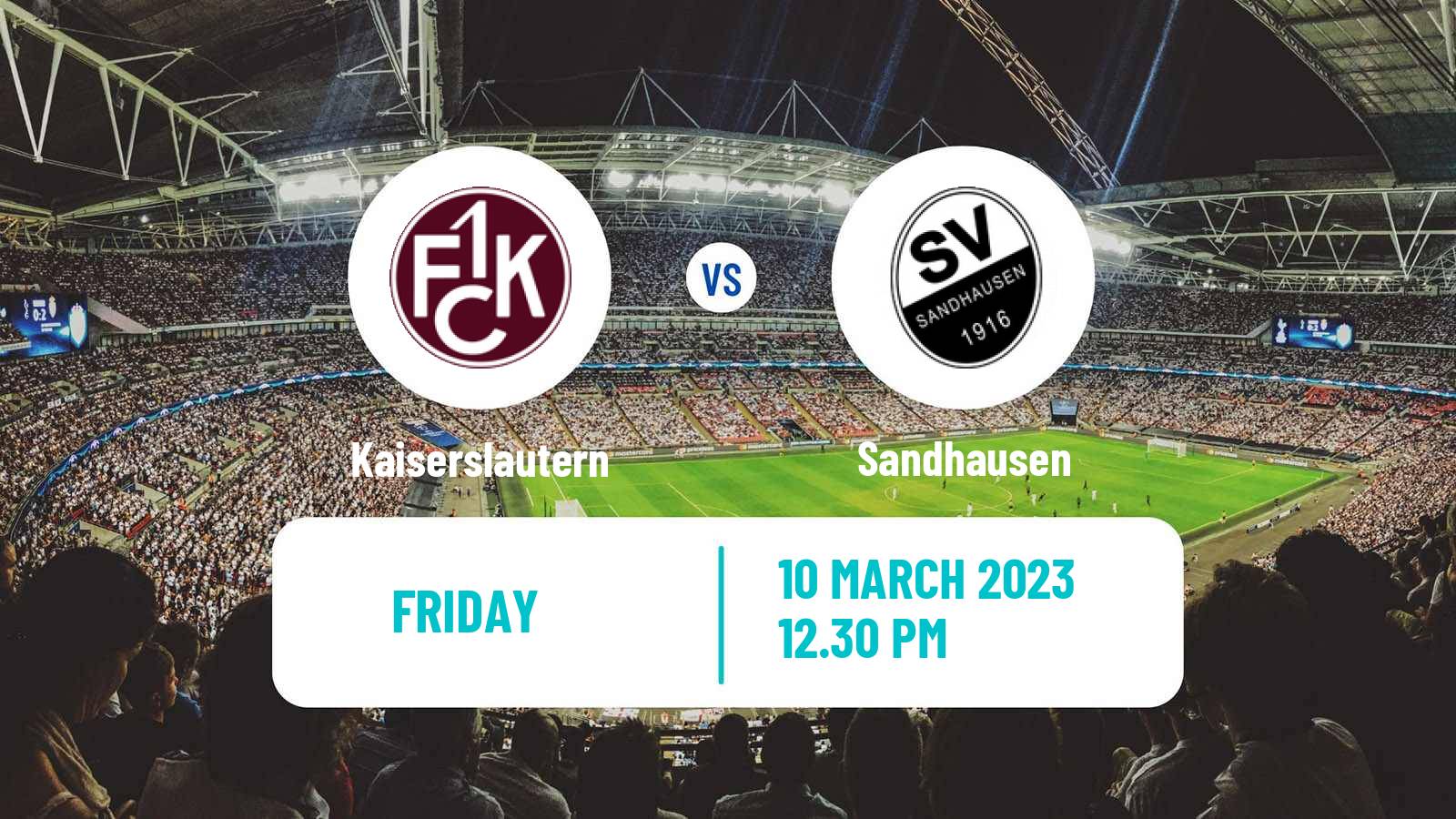 Soccer German 2 Bundesliga Kaiserslautern - Sandhausen