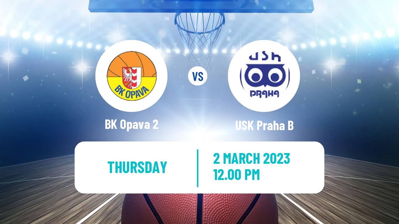 Basketball Czech 1 Liga Basketball Opava 2 - USK Praha B