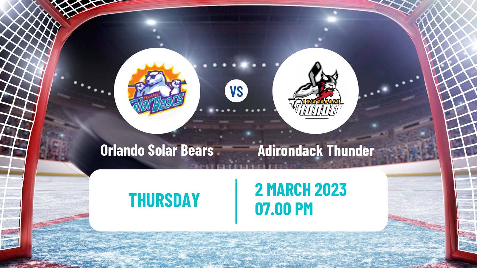 Hockey ECHL Orlando Solar Bears - Adirondack Thunder