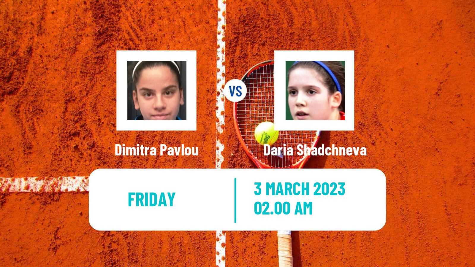 Tennis ITF Tournaments Dimitra Pavlou - Daria Shadchneva