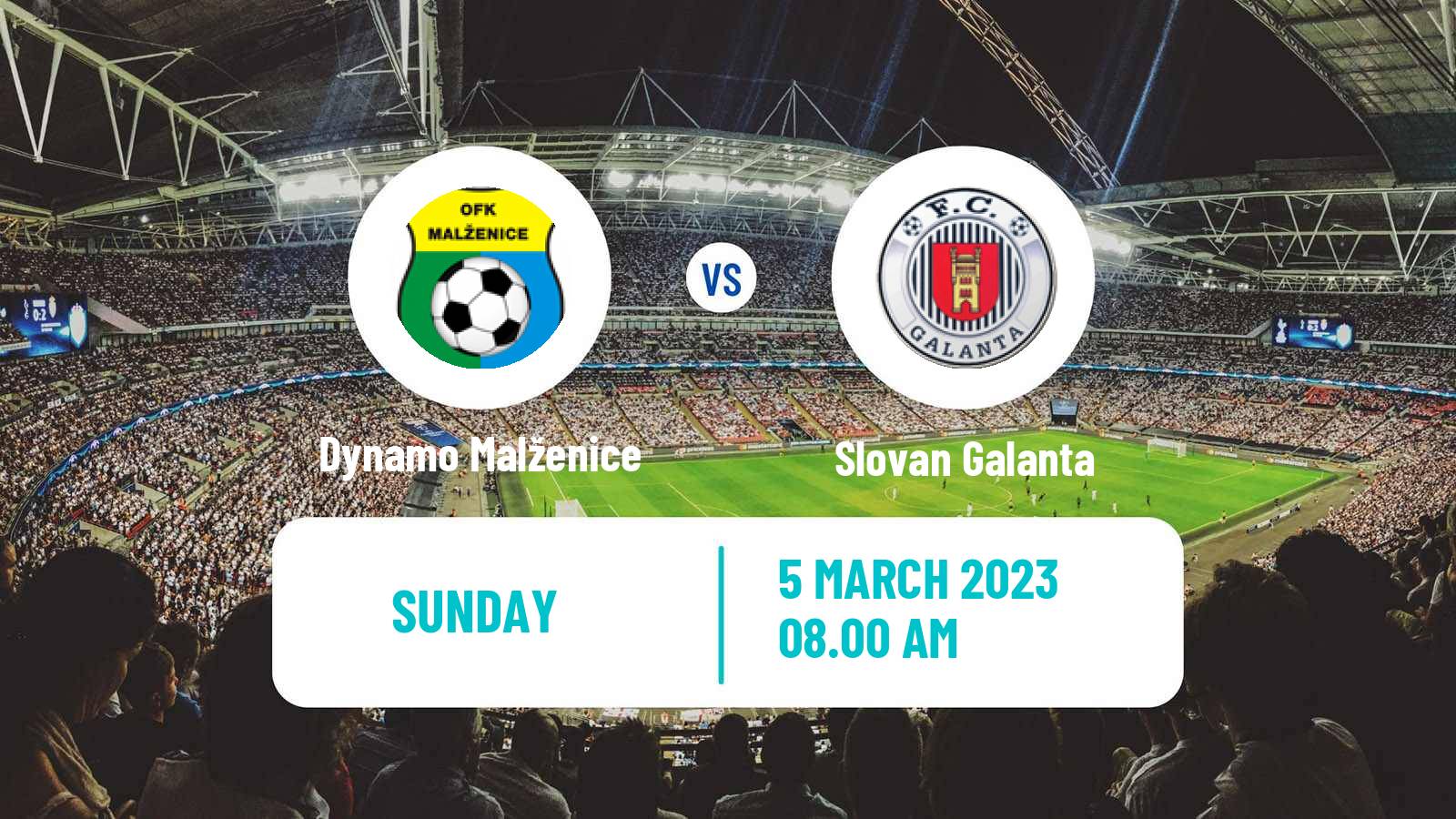 Soccer Slovak 3 Liga West Dynamo Malženice - Slovan Galanta